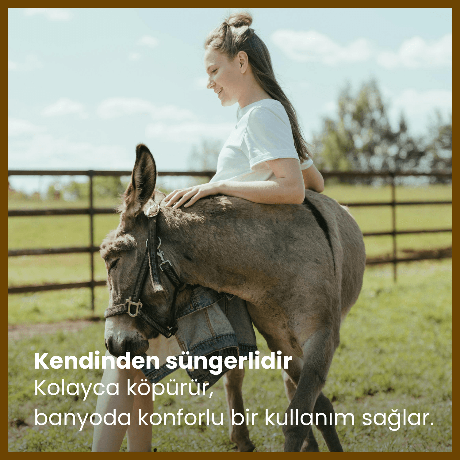 Eşek Süt İçeren Doğal Süngerli Sabun | 120 gr