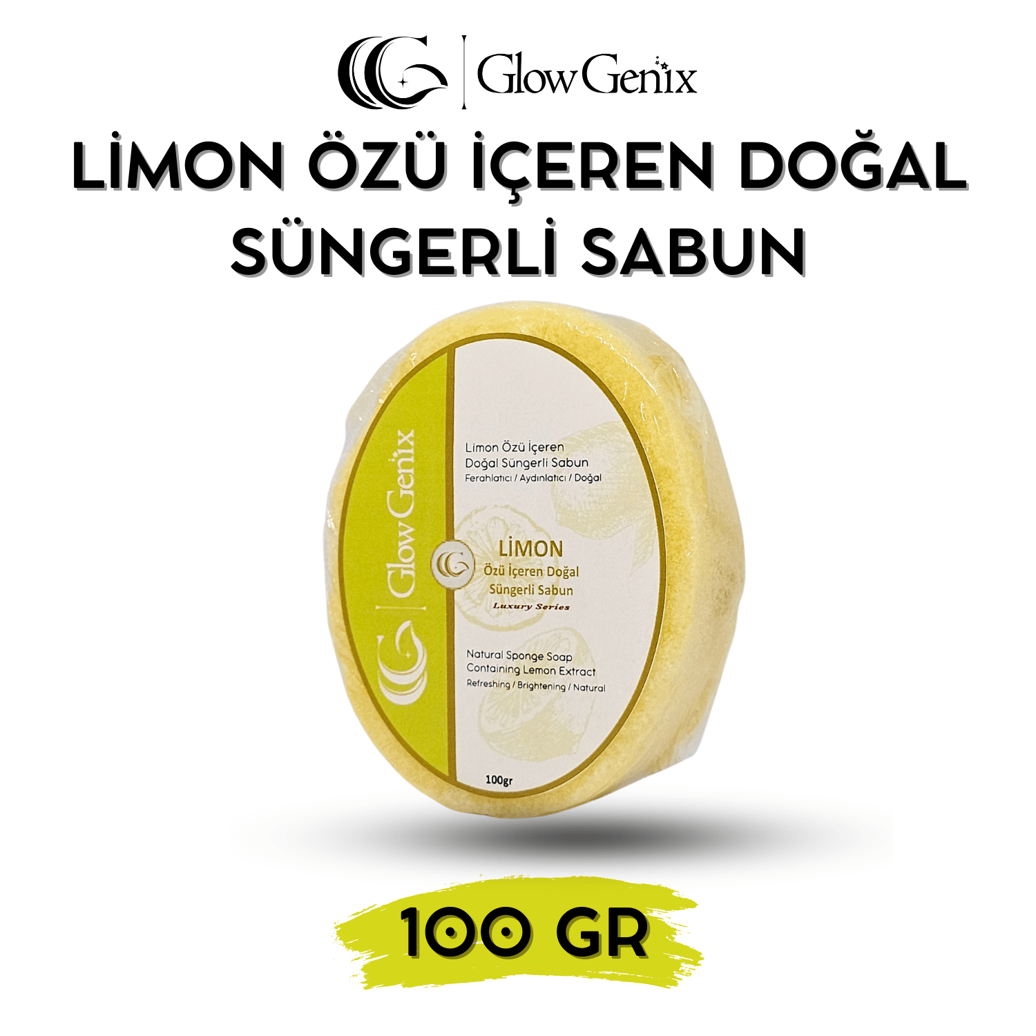 Limon Özü İçeren Doğal Süngerli Sabun | 100 gr