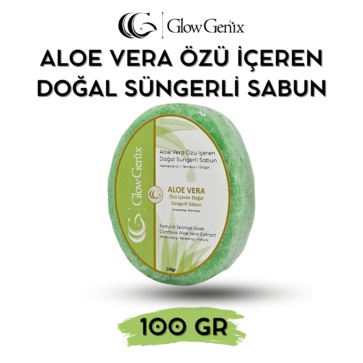 Aloe Vera Özü İçeren Doğal Süngerli Sabun | 100 gr