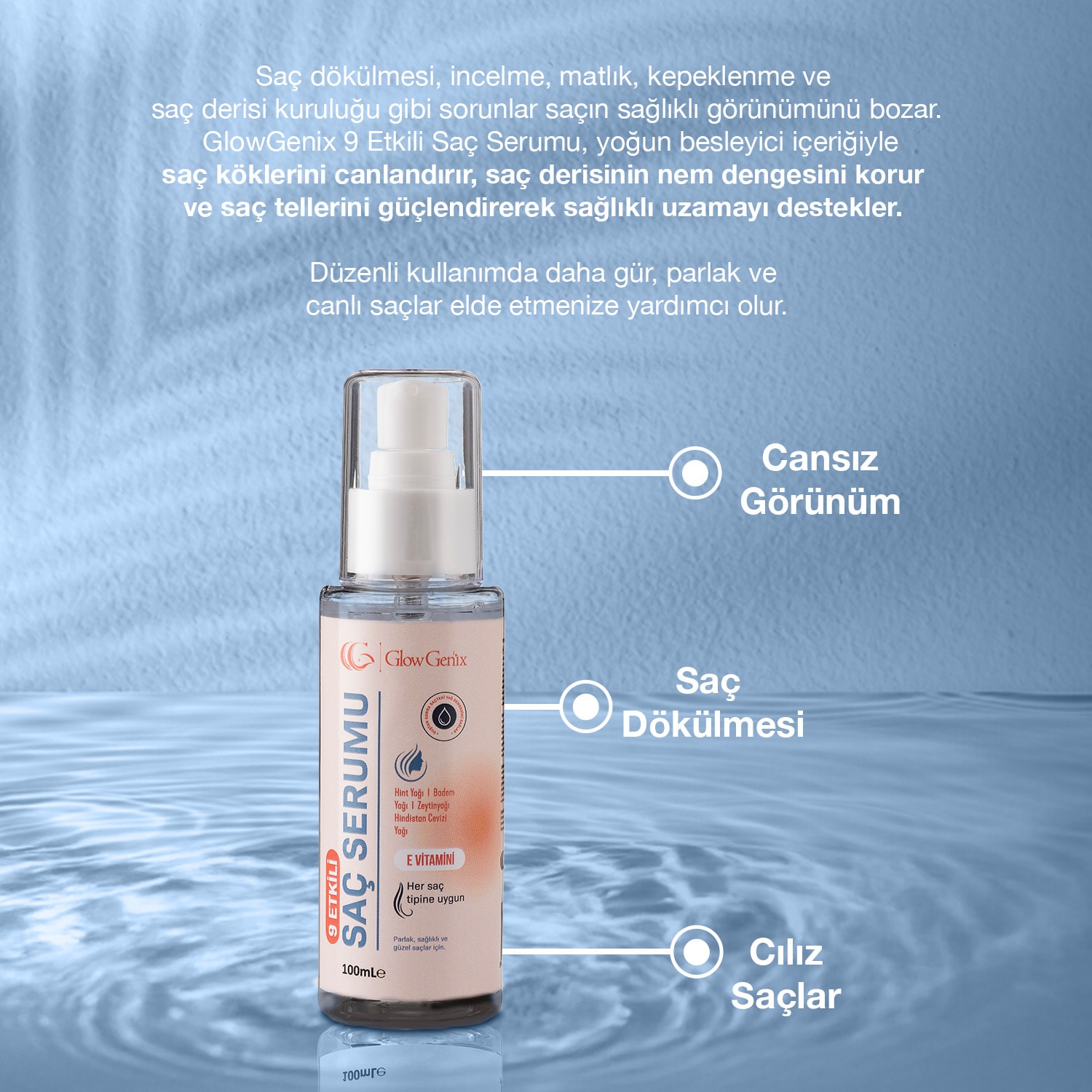 9 Etkili Saç Serumu | Kırılma Karşıtı, Onarıcı & Yoğun Çok Yönlü Besleyici | 100 mL