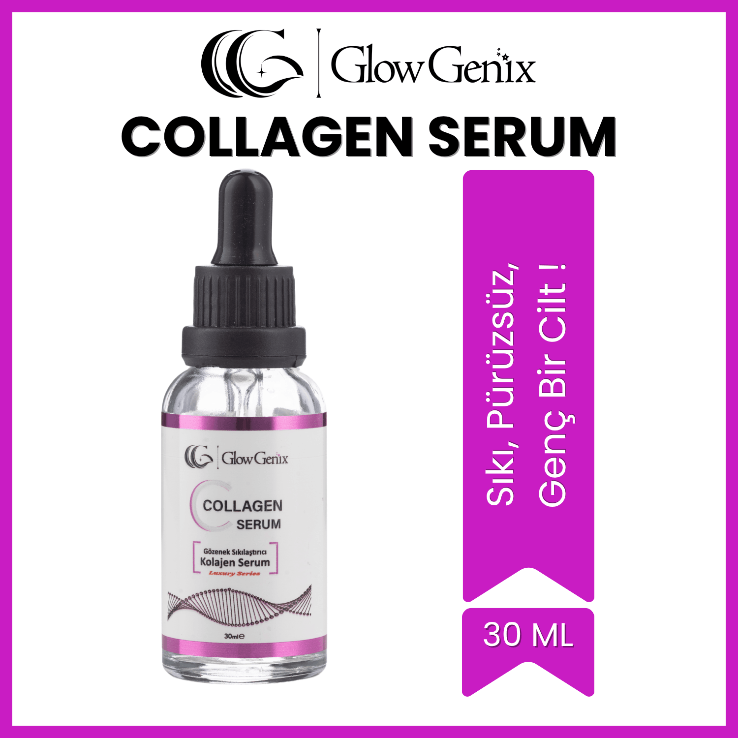 Collagen (Kolajen) Serumu | Sıkılaştıran, Kırışıklık Karşıtı ve Nemlendirici Etkili | 30 mL