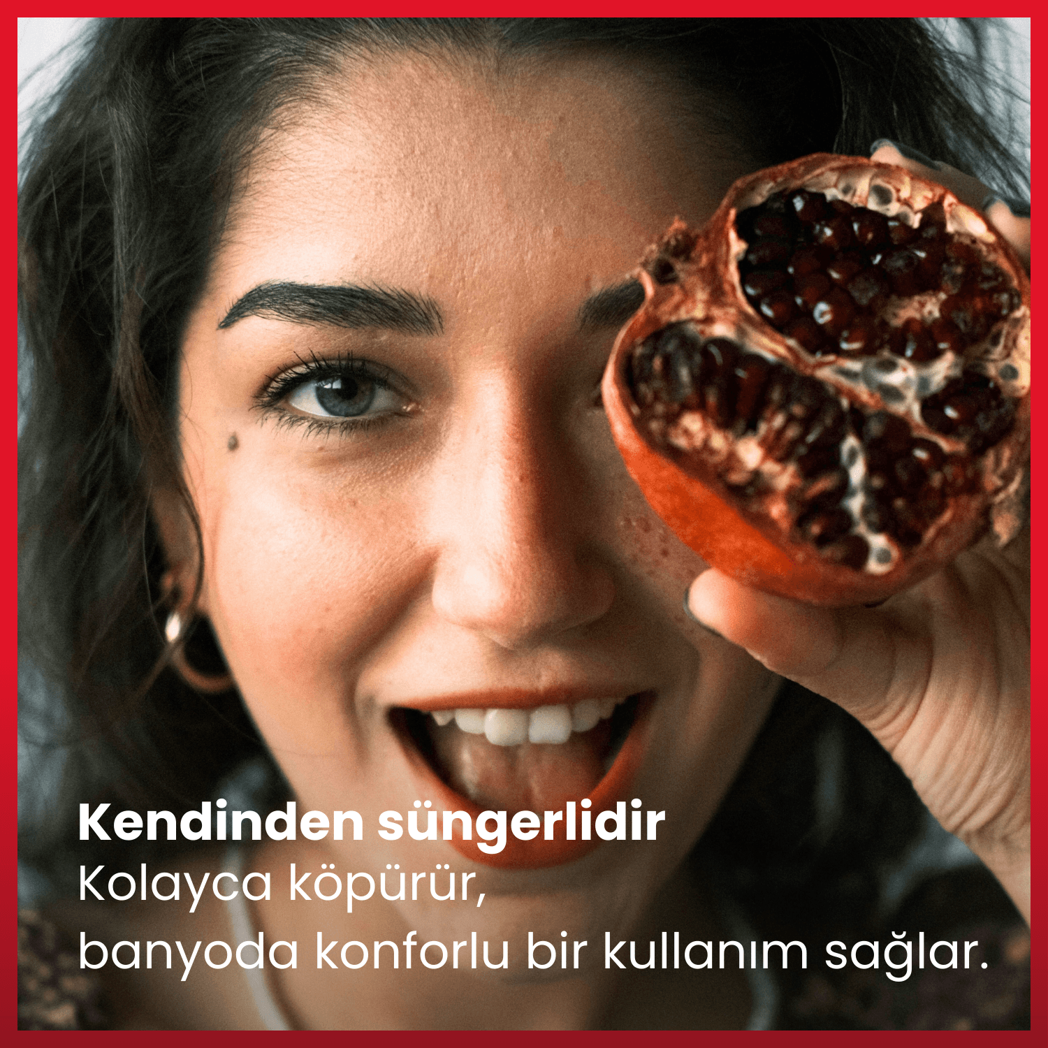 Nar Özü İçeren Doğal Süngerli Sabun | 100 gr