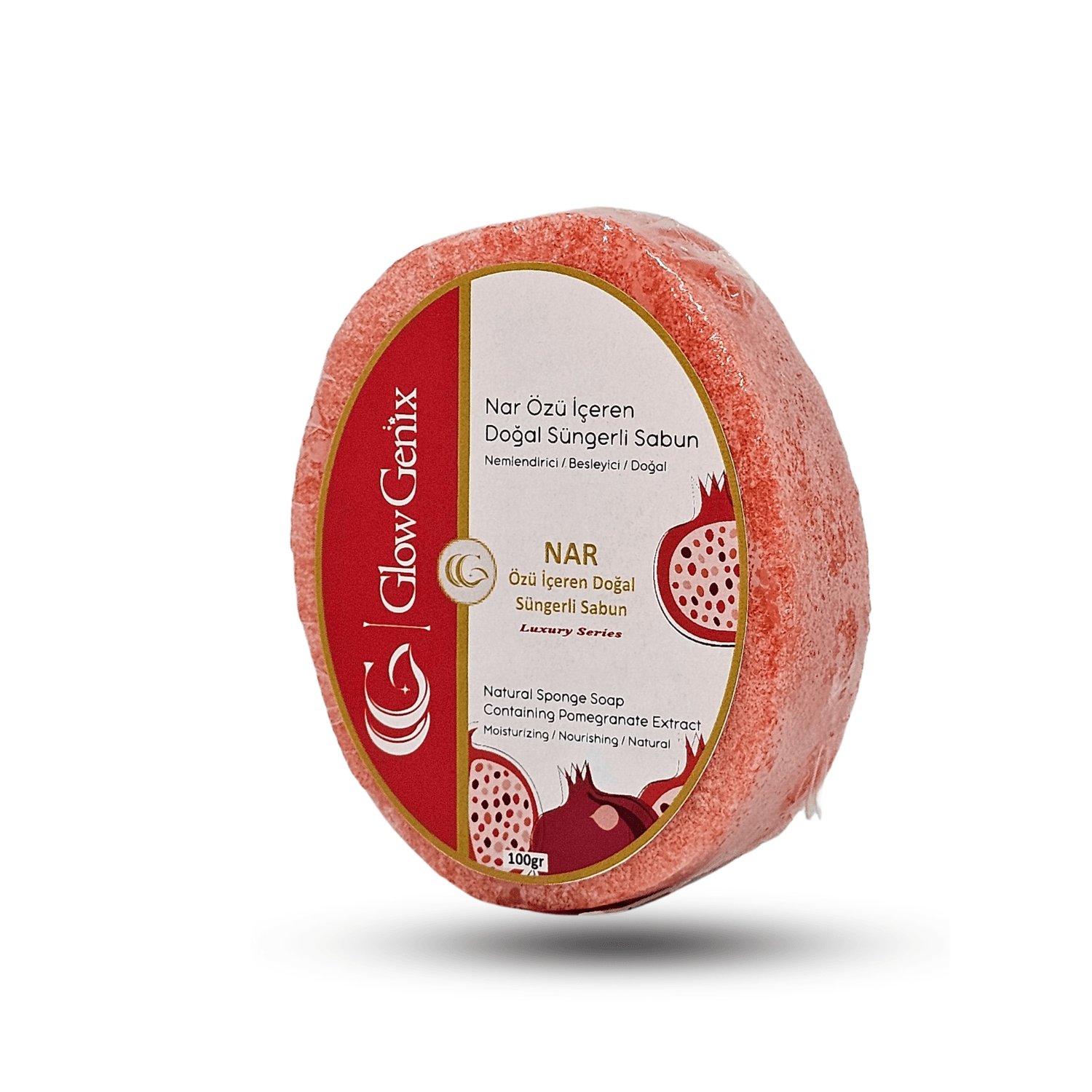 Nar Özü İçeren Doğal Süngerli Sabun | 100 gr