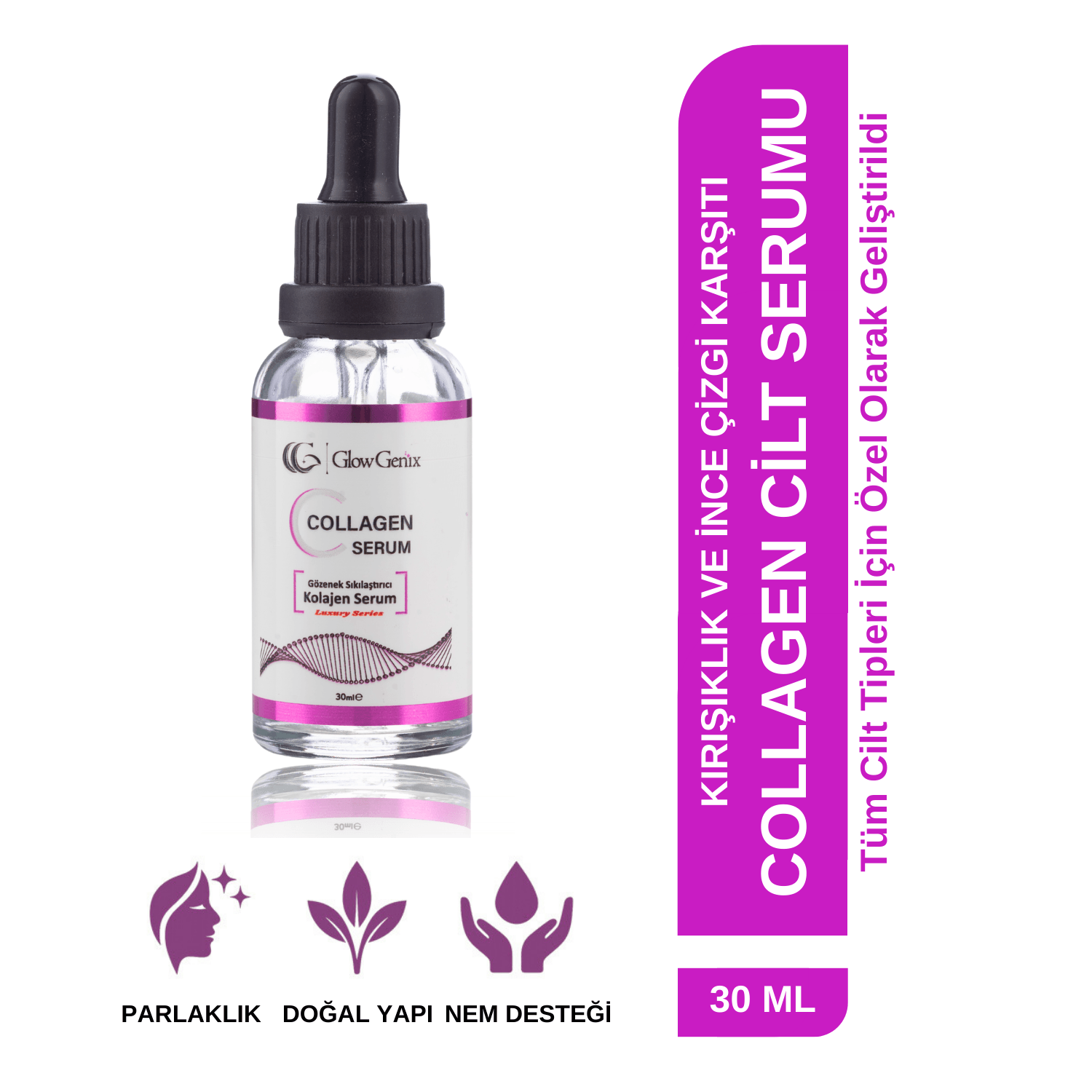 3'lü Cilt Serumu Seti | C Vitamini Serum | Hyaluronic Asid Serum | Collagen (Kolajen) Serum