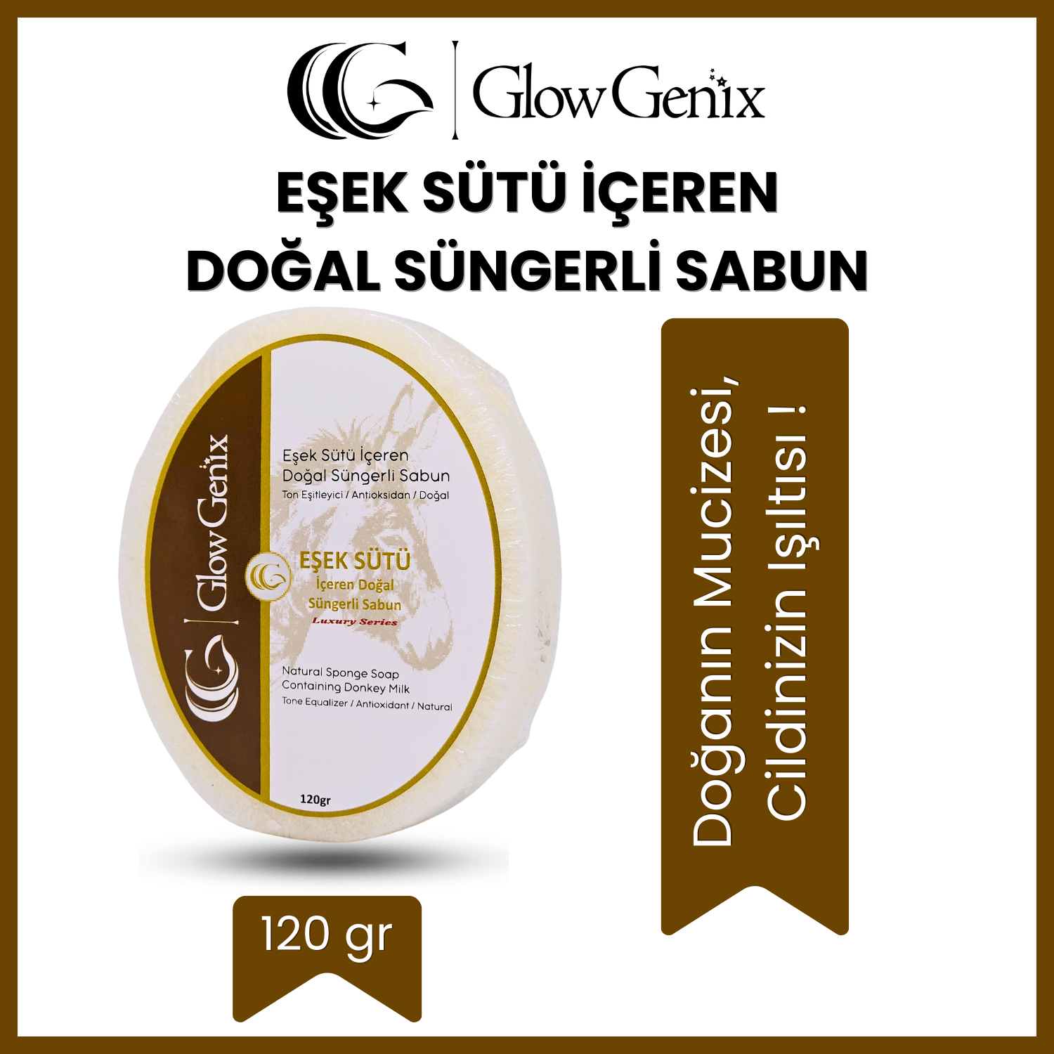 Eşek Süt İçeren Doğal Süngerli Sabun | 120 gr