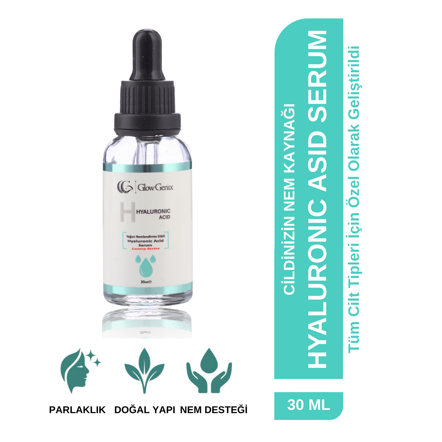 Hyaluronic Asid (Hiyalüronik Asit) Serumu | Nemlendirme Etkili, Yaşlanma Karşıtı | 30 mL