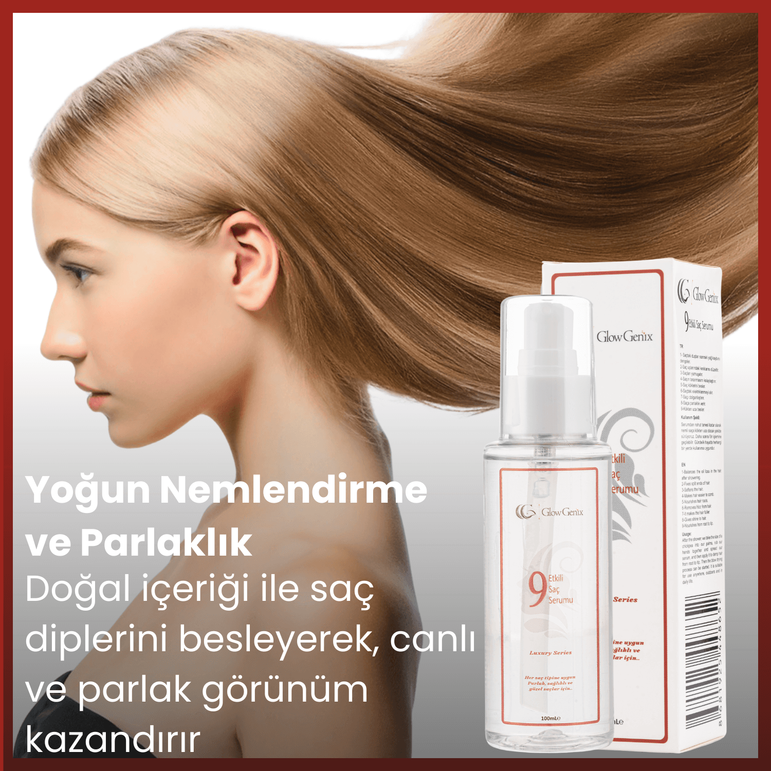 9 Etkili Saç Serumu | Kırılma Karşıtı, Onarıcı & Yoğun Çok Yönlü Besleyici | 100 mL