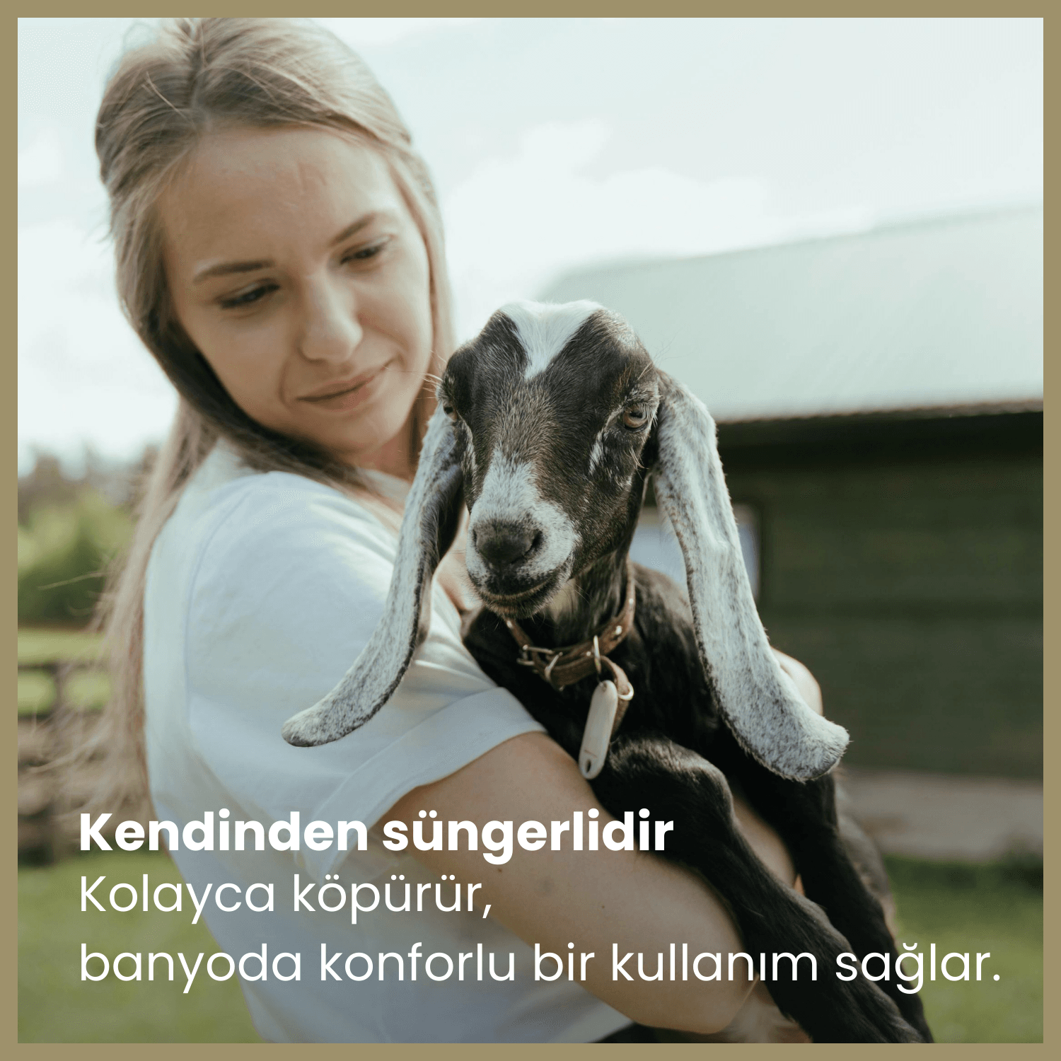 Keçi Sütü İçeren Doğal Süngerli Sabun | 120 gr