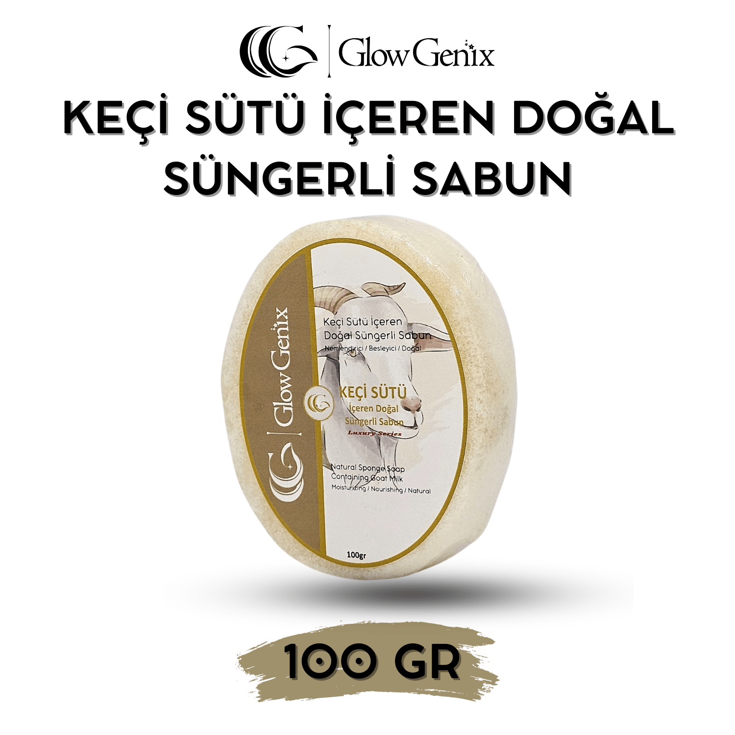 Keçi Sütü İçeren Doğal Süngerli Sabun | 100 gr