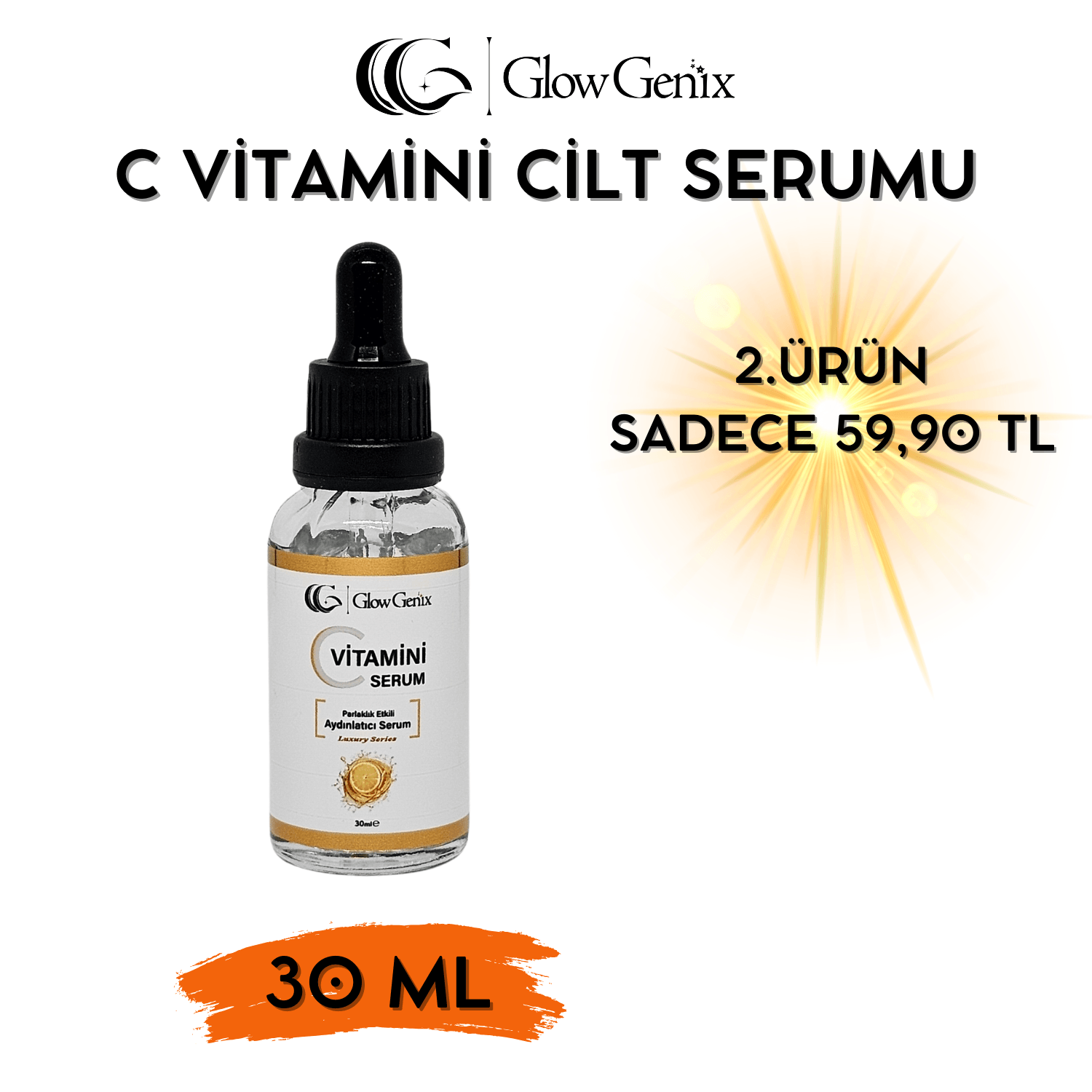 C Vitamini Serum | Parlaklık, Canlılık ve Aydınlık Etkili Cilt Serumu | 30 mL