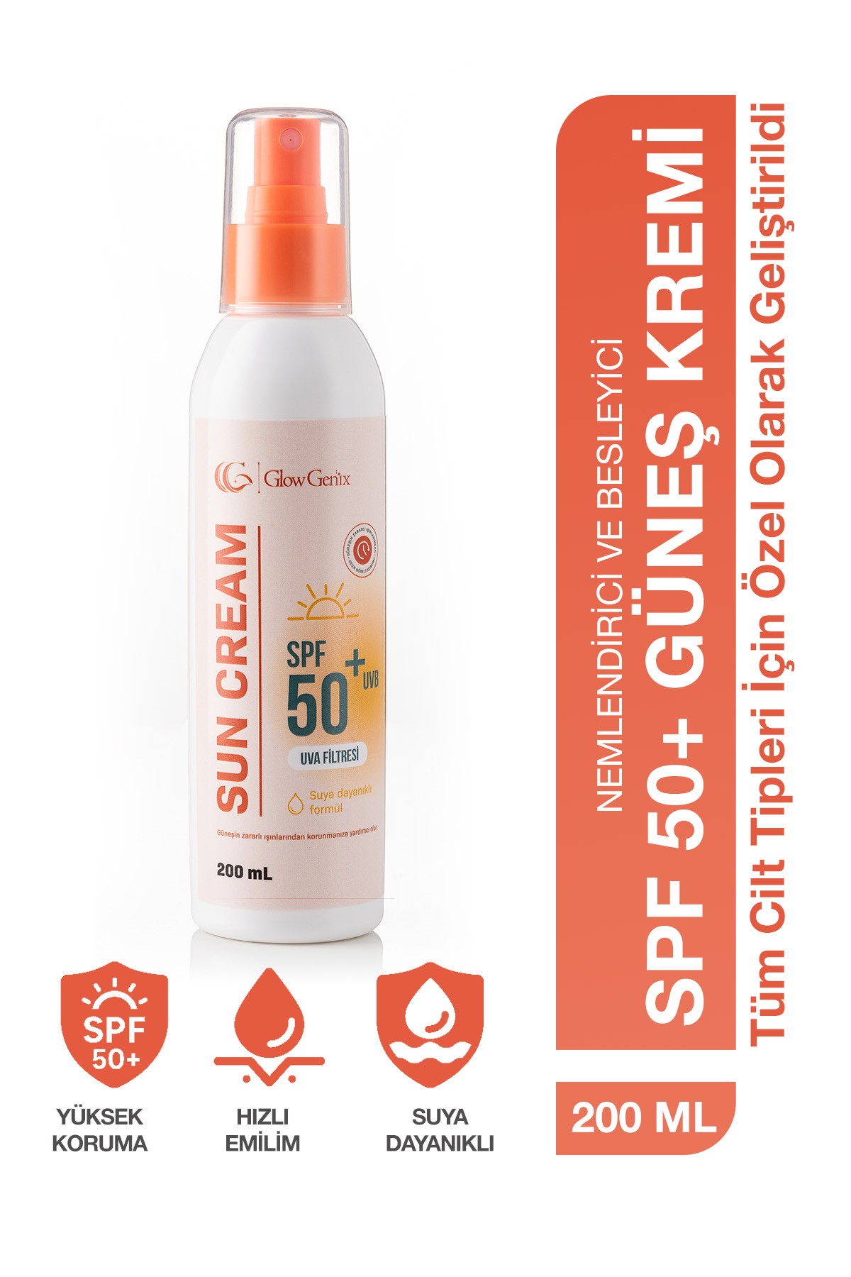 Tüm Cilt Tiplerine Uygun SPF 50+ Sprey Güneş Kremi | 200 mL
