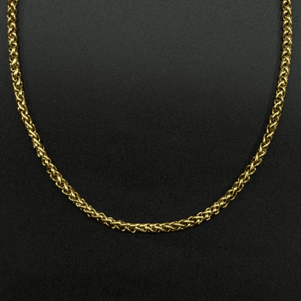 Gold Bizans Örgü Çelik Kolye