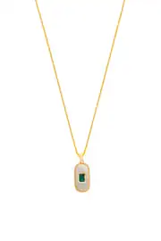 EMERALD NACRESS GÜMÜŞ ZİNCİR KOLYE