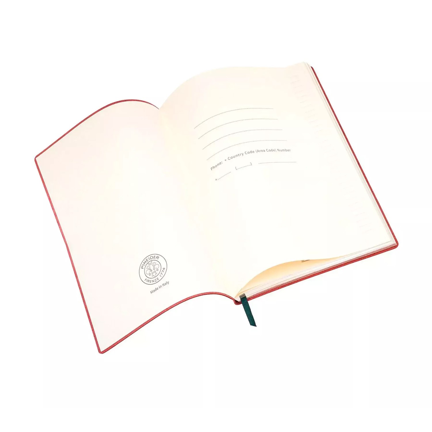 Pineider Milano 9 x 14 cm Defter - Rosso Fuego