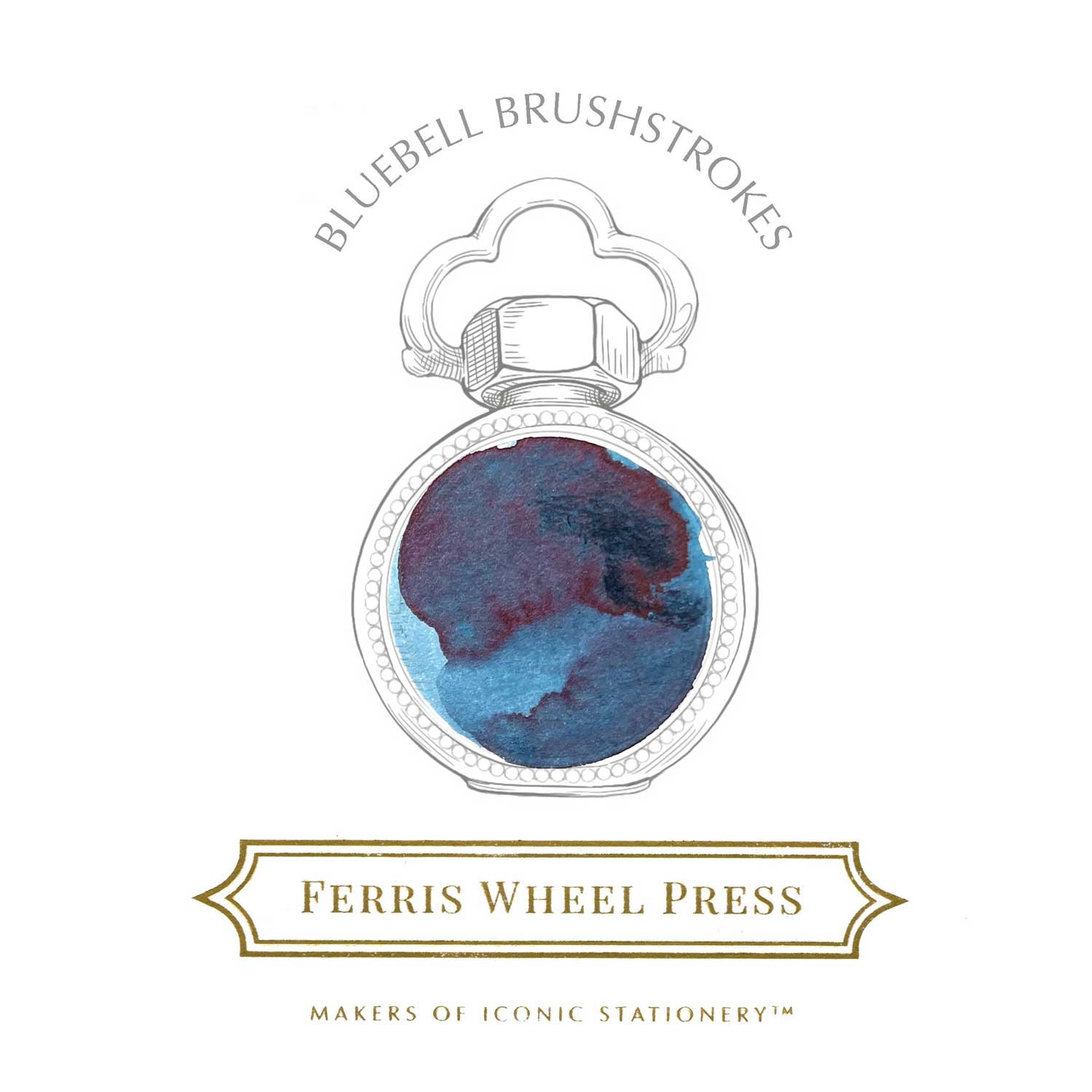 Ferris Wheel Press Bluebell Brushstrokes Şişe Mürekkep - 38 ml