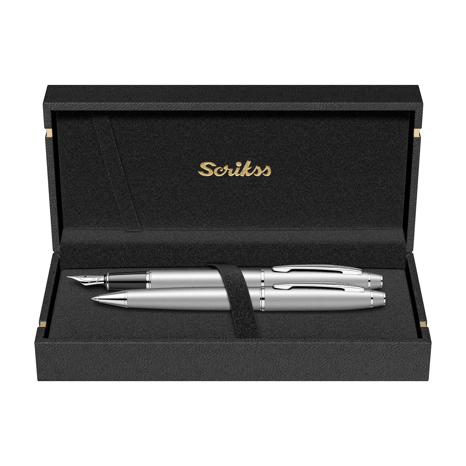 Scrikss 35 Dolma Kalem Tükenmez Kalem Set - Mat Krom