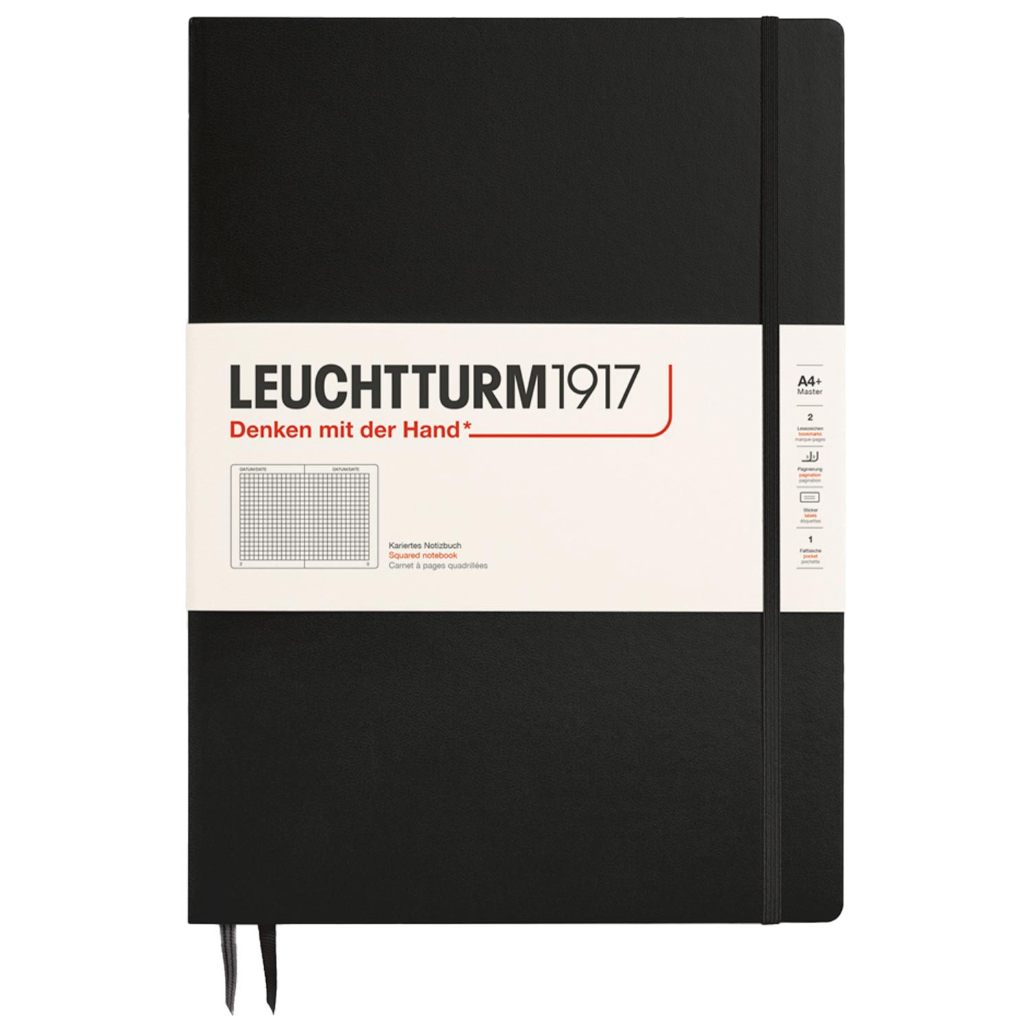Leuchtturm1917 Master Slim A4+ Siyah Defter