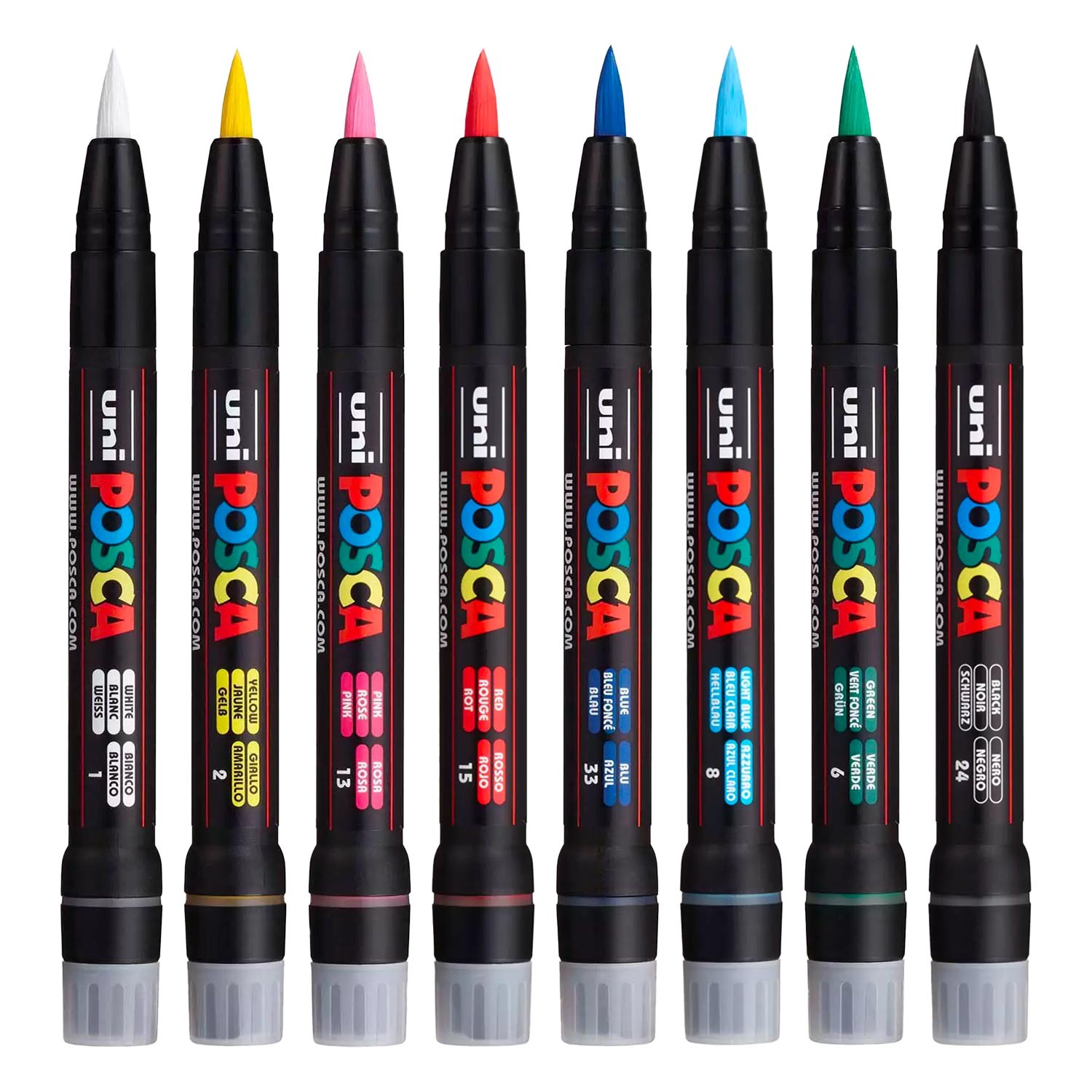 Uni Posca 350 Markör Kalem 8'li Set Ana Renkler