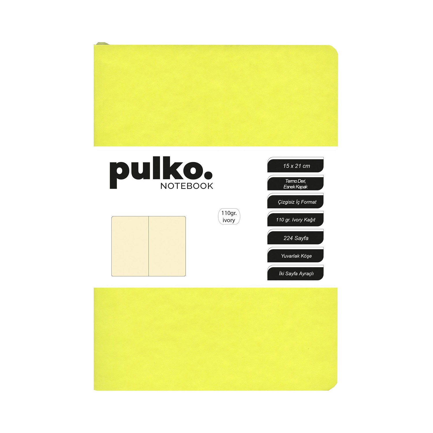 PULKO Notebook A5 Termo Deri Not Defteri - Vanilya