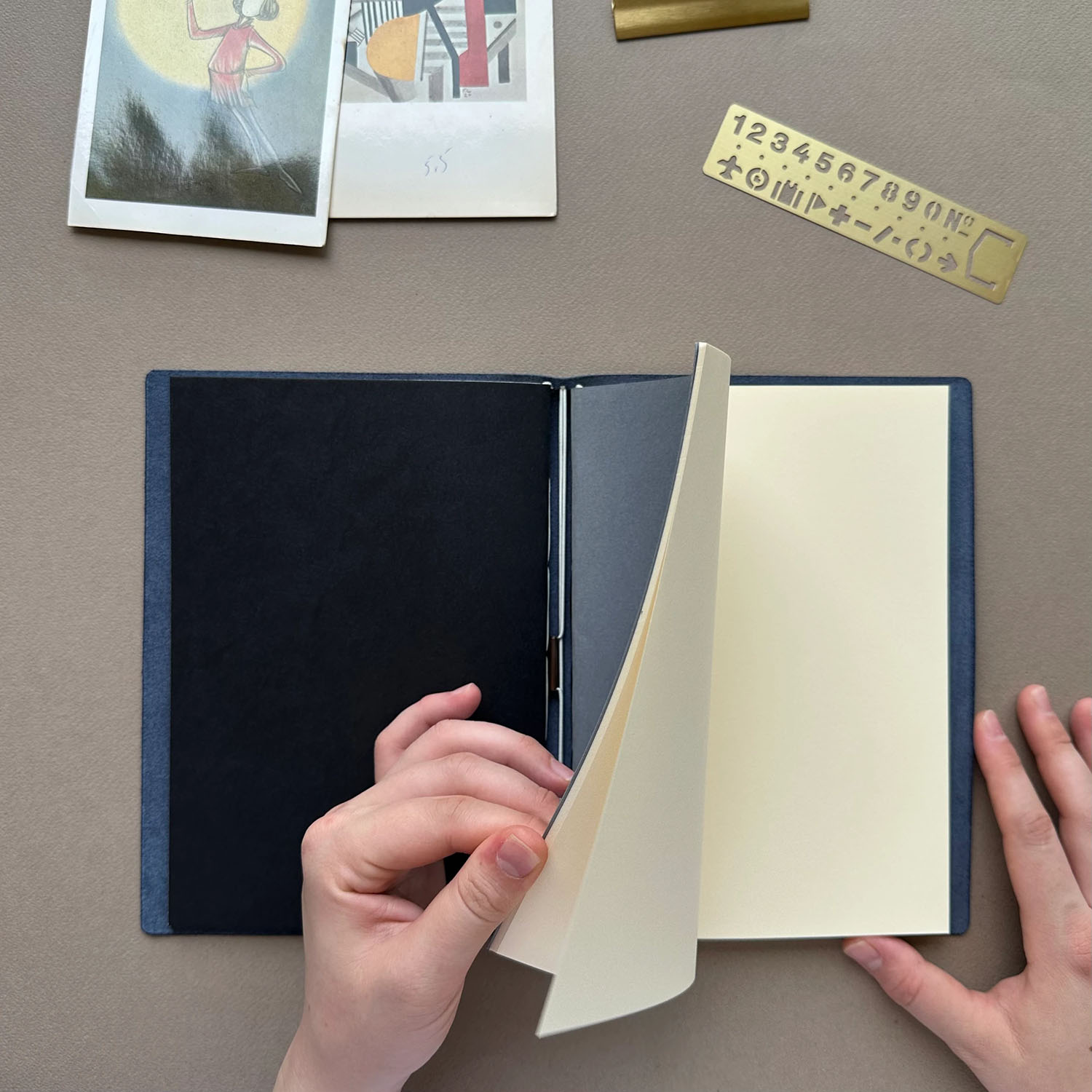 Euk Design A5 Size Traveler's Notebook Cover - Mavi