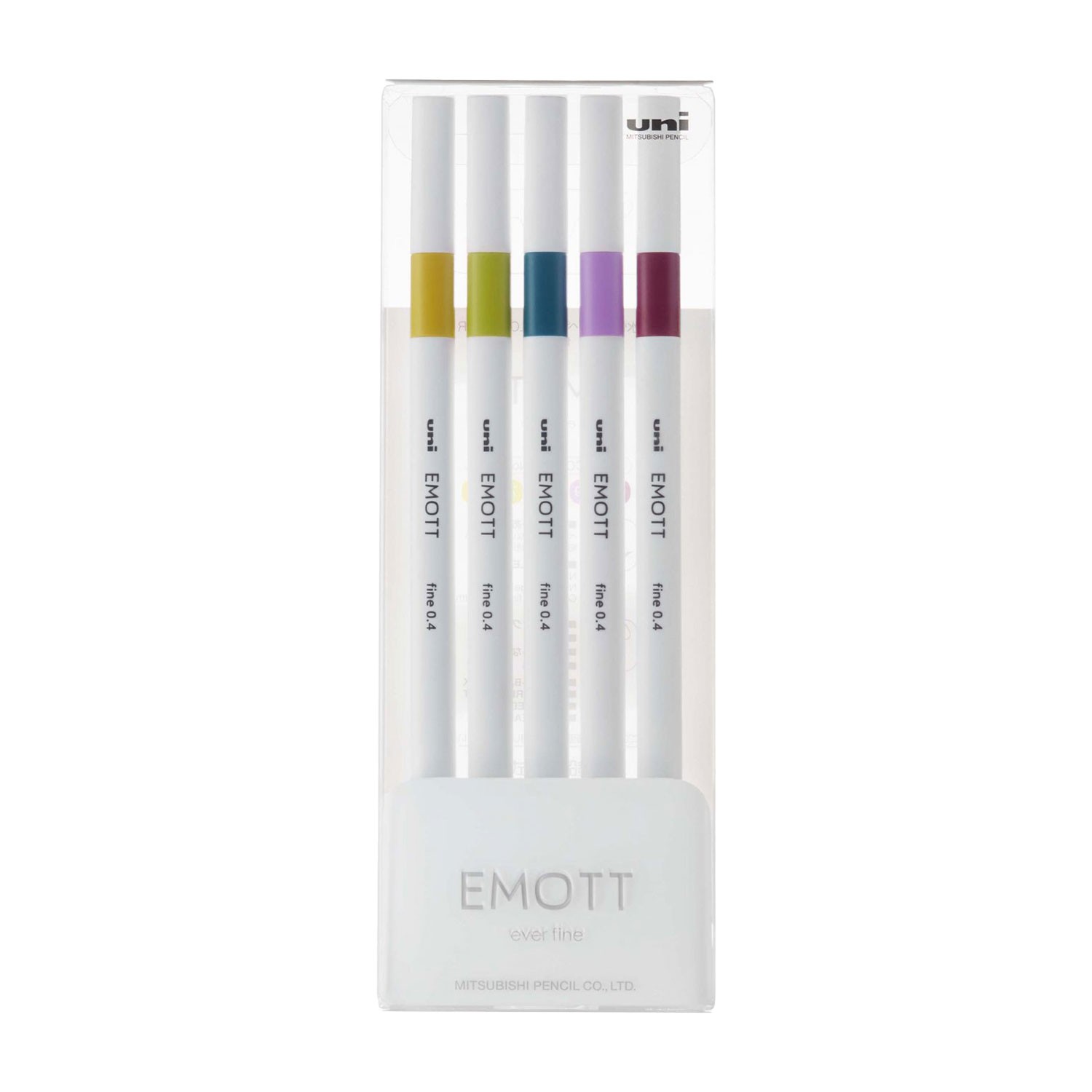 Uni Emott 0.4 mm Fineliner Markör Kalem 5'li Set - Retro Renkler