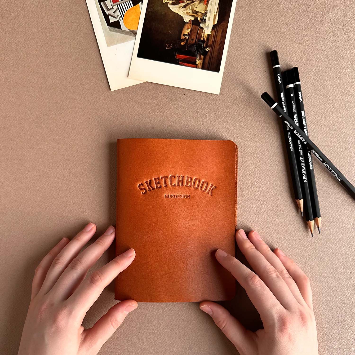 Euk Design A6 Deri Sketchbook - Camel