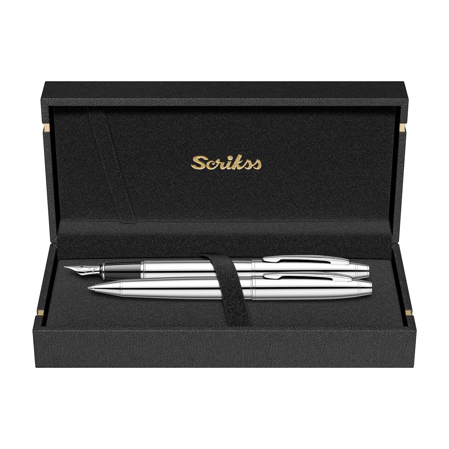 Scrikss 35 Dolma Kalem Tükenmez Kalem Set - Krom