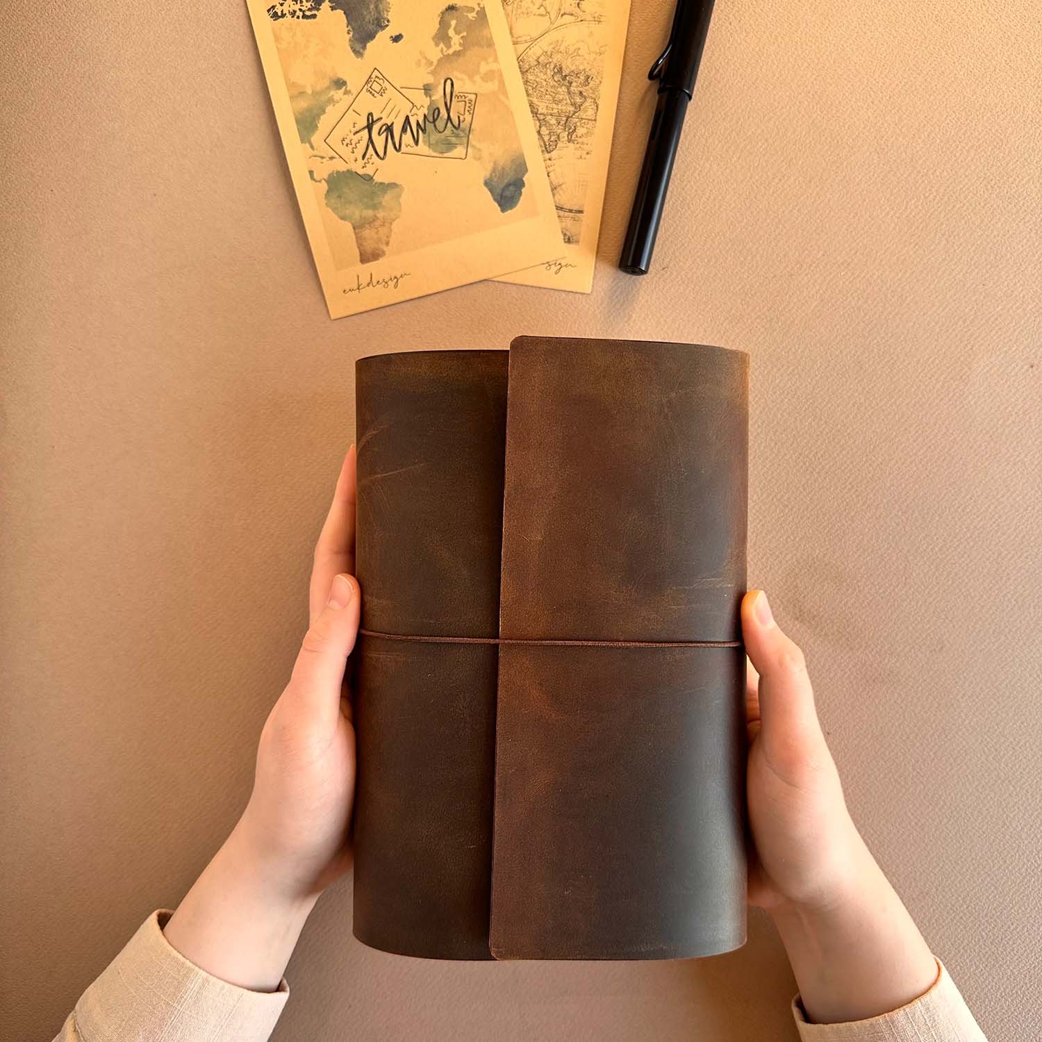 Euk Design A5 Large Size Traveler's Notebook Cover - Antik Taba