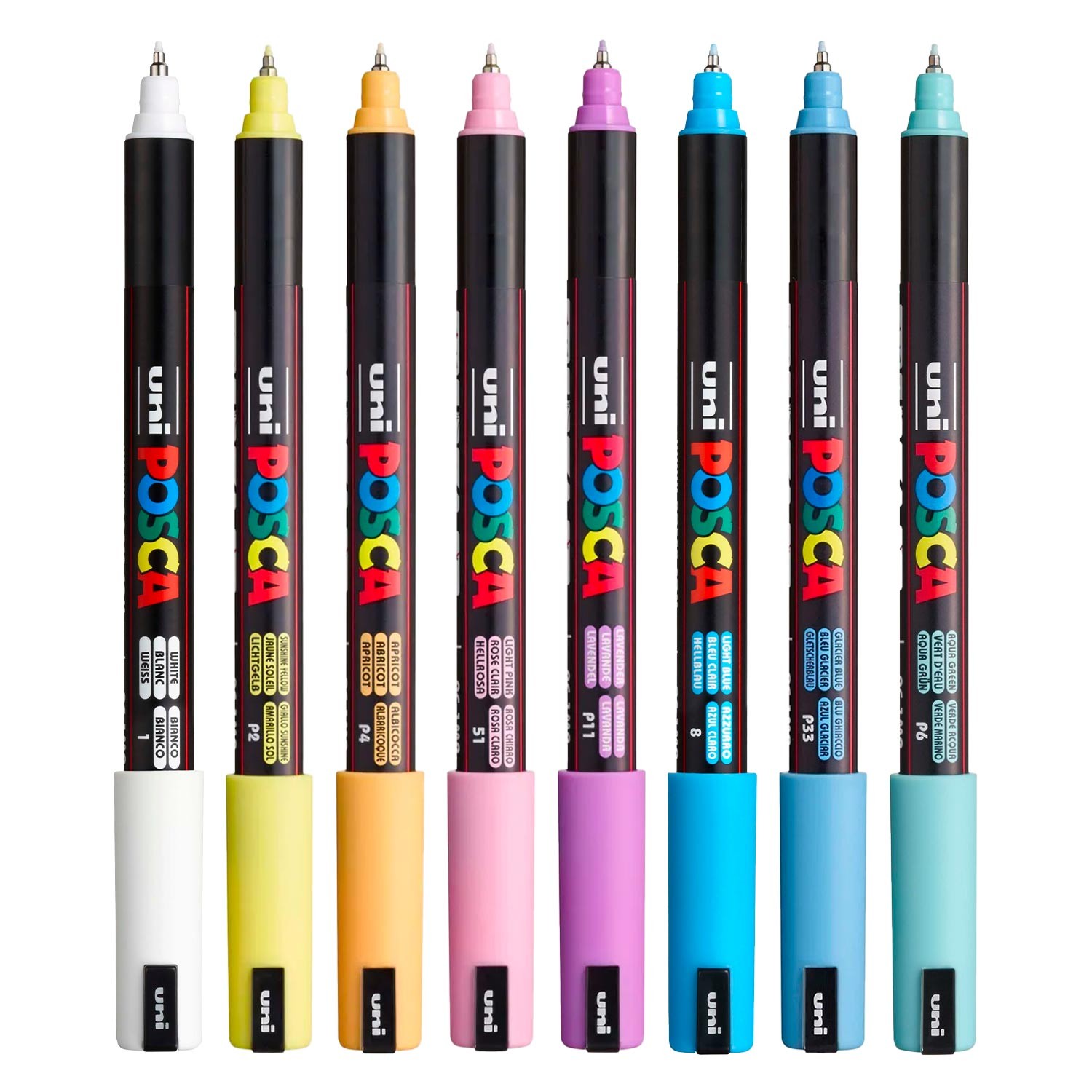 Uni Posca 1MR Markör Kalem 8'li Set Soft Renkler