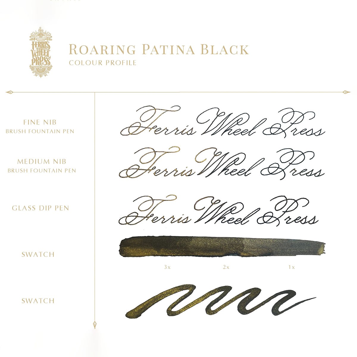 Ferris Wheel Press Roaring Patina Black Limited Edition 2022 Şişe Mürekkep - 38 ml