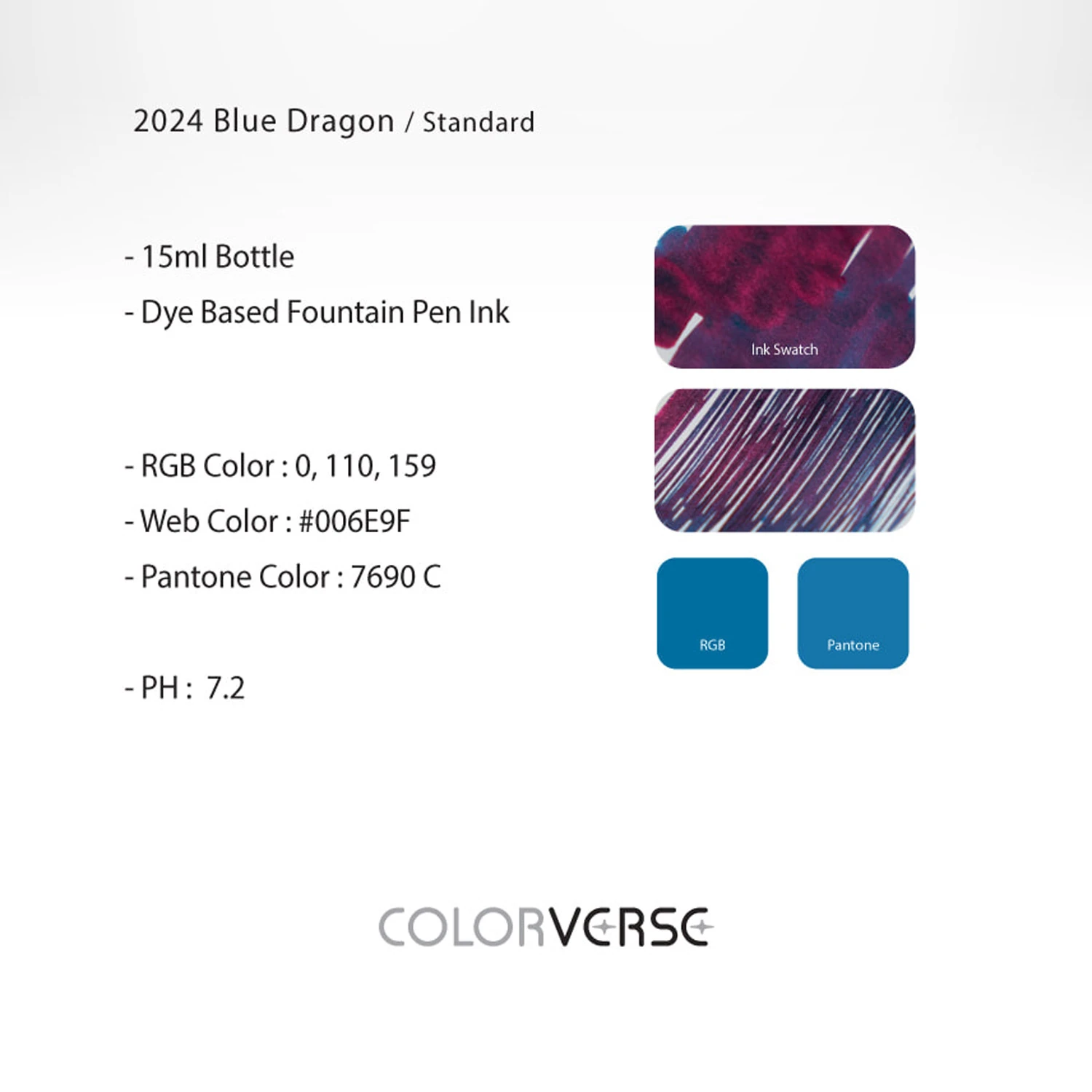 Colorverse 2024 Özel Mürekkebi Blue Dragon Standart Şişe Mürekkep - 15 ml
