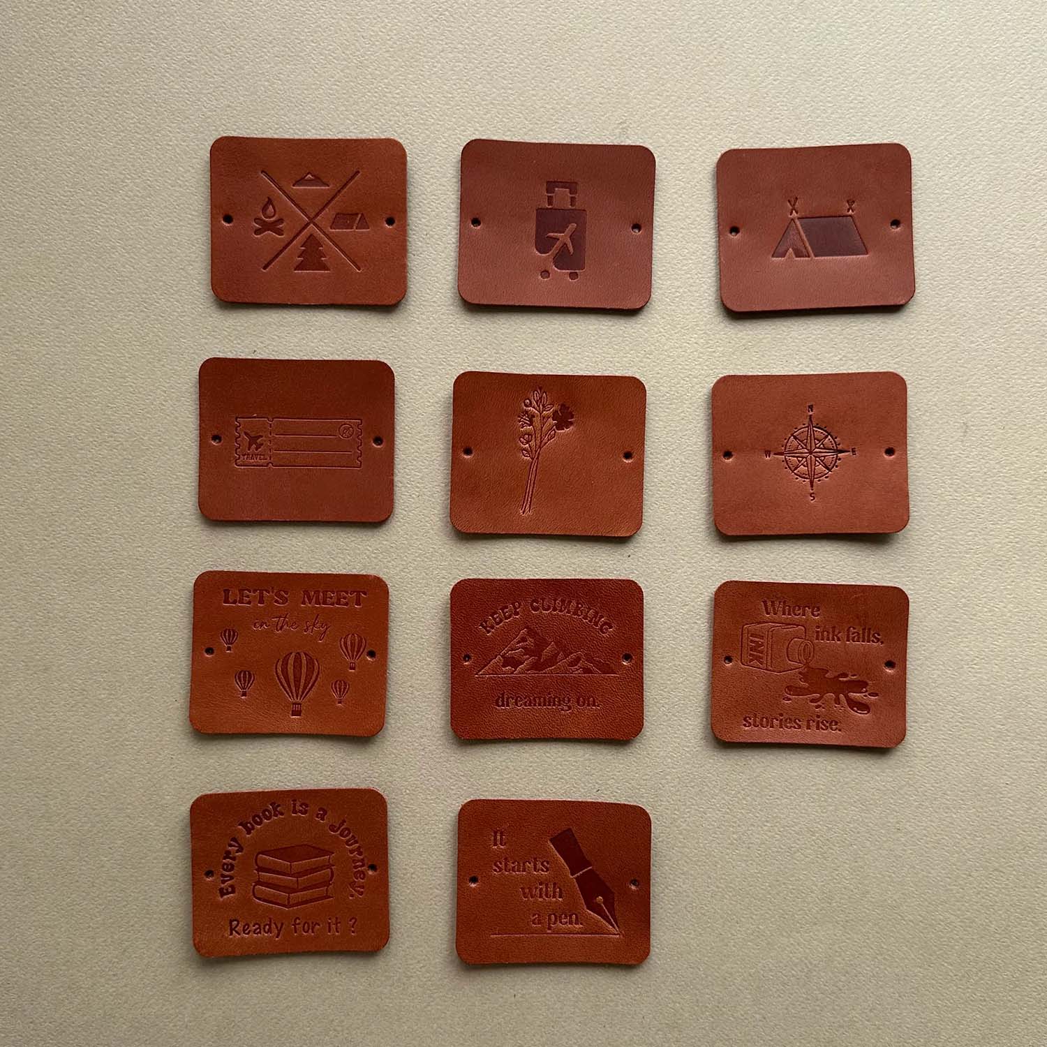 Euk Design Traveler's Notebook için Deri Etiket - Rustik Taba