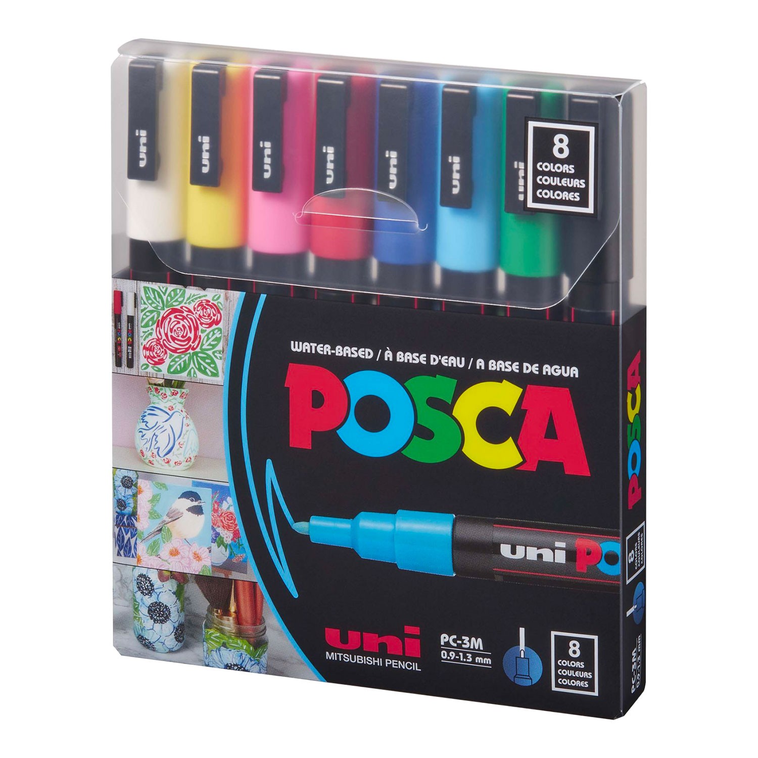 Uni Posca 3M Markör Kalem 8'li Set Ana Renkler