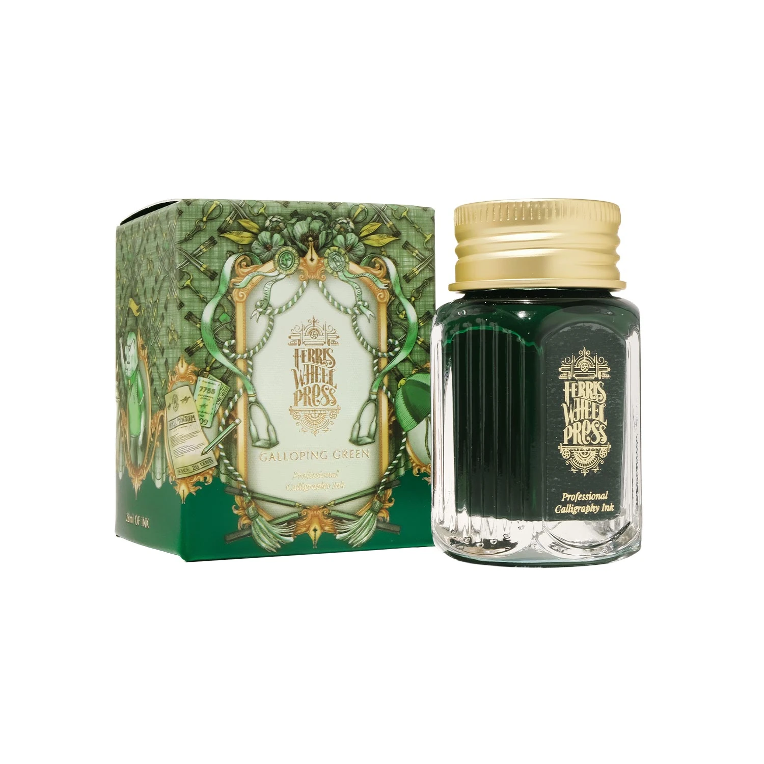 Ferris Wheel Press Galloping Green Kaligrafi Şişe Mürekkep - 28 ml