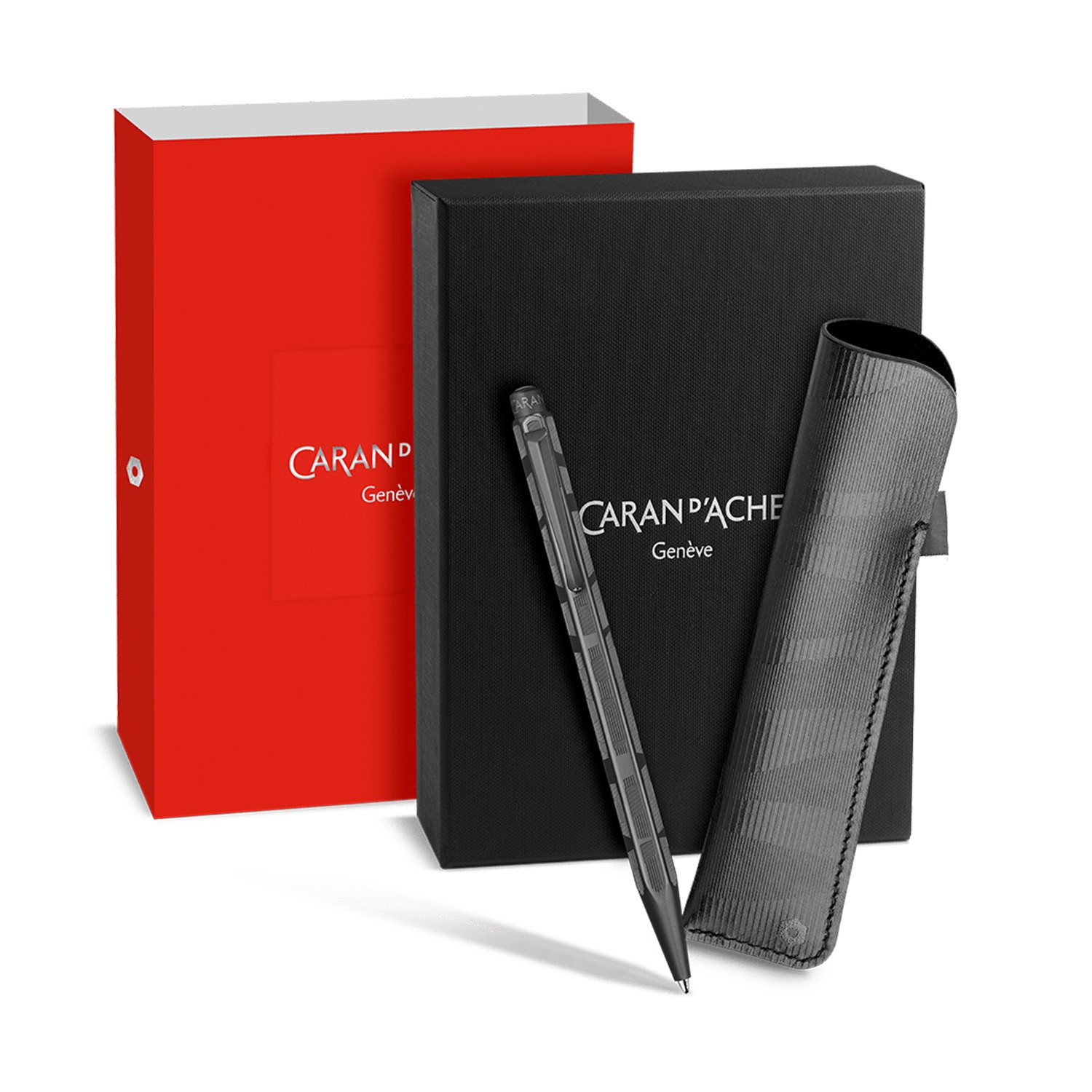 Caran d'Ache Ecridor Tükenmez Kalem Deri Kılıf Set - Black Lines