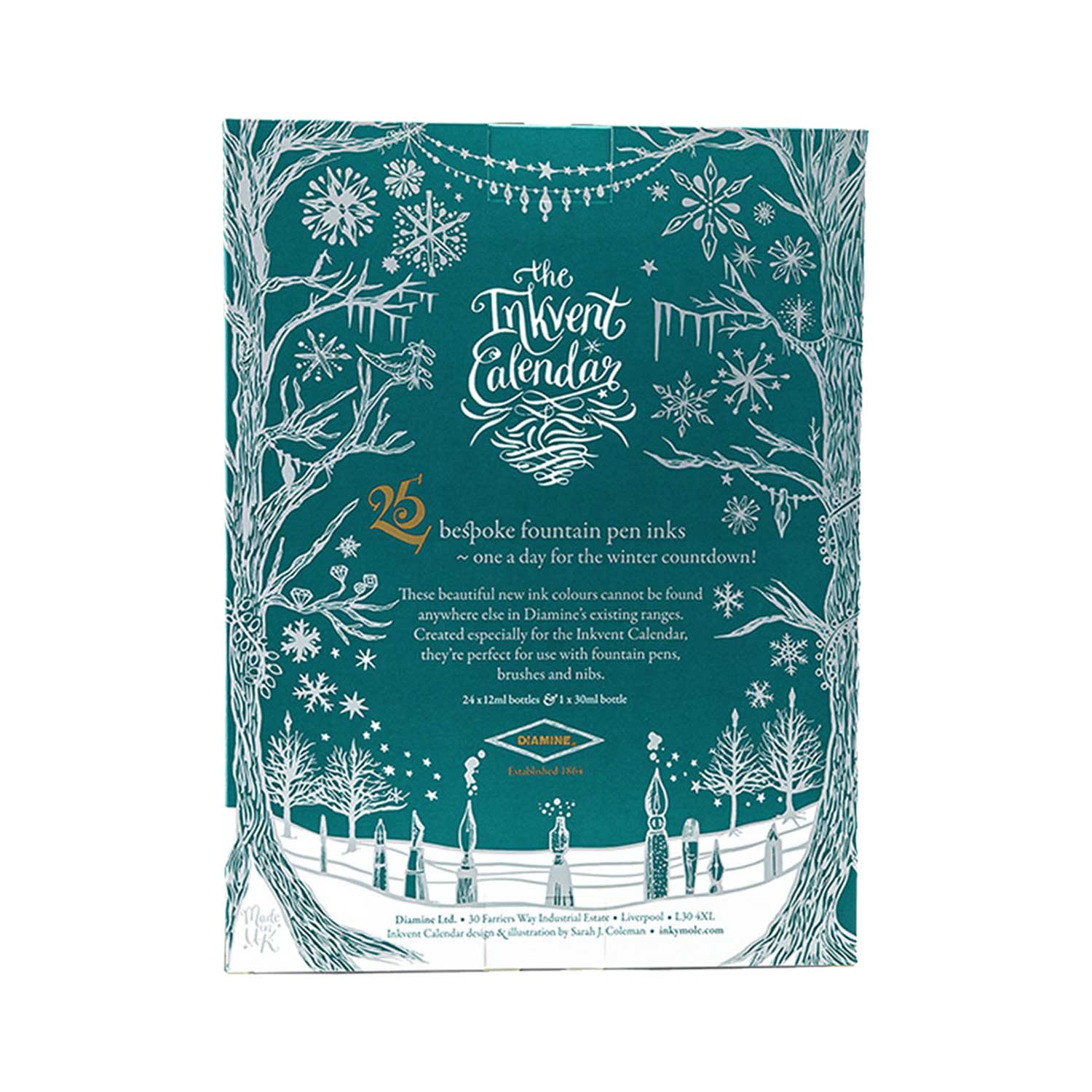 Diamine Inkvent Calendar 2025 Teal Edition