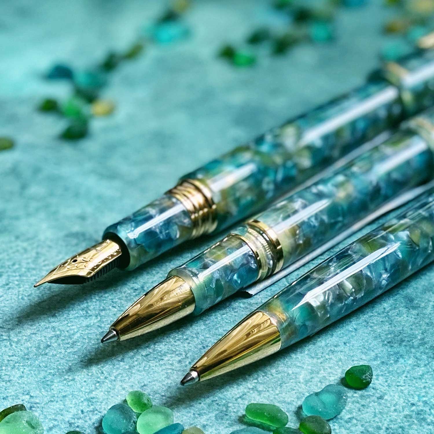 Esterbrook Estie Sea Glass Gold Dolma Kalem