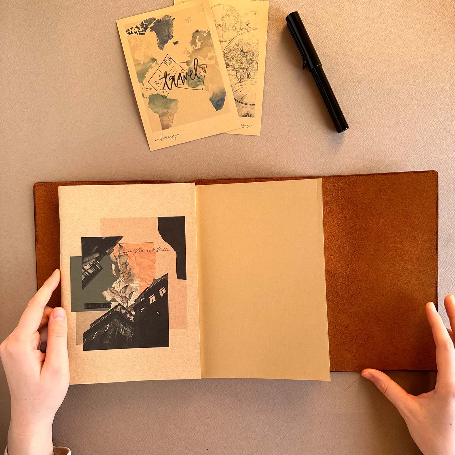 Euk Design A5 Large Size Traveler's Notebook Cover - Parlak Taba