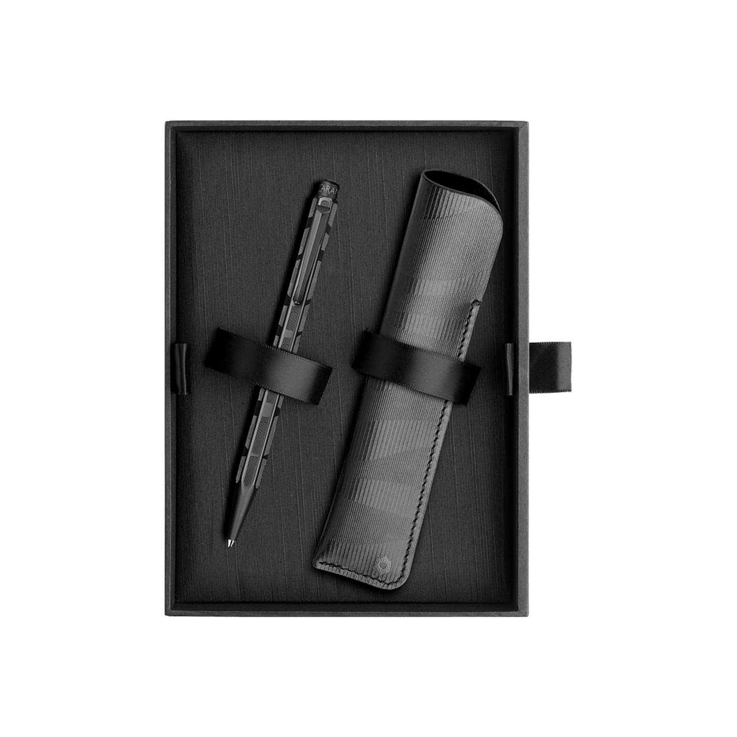 Caran d'Ache Ecridor Tükenmez Kalem Deri Kılıf Set - Black Lines