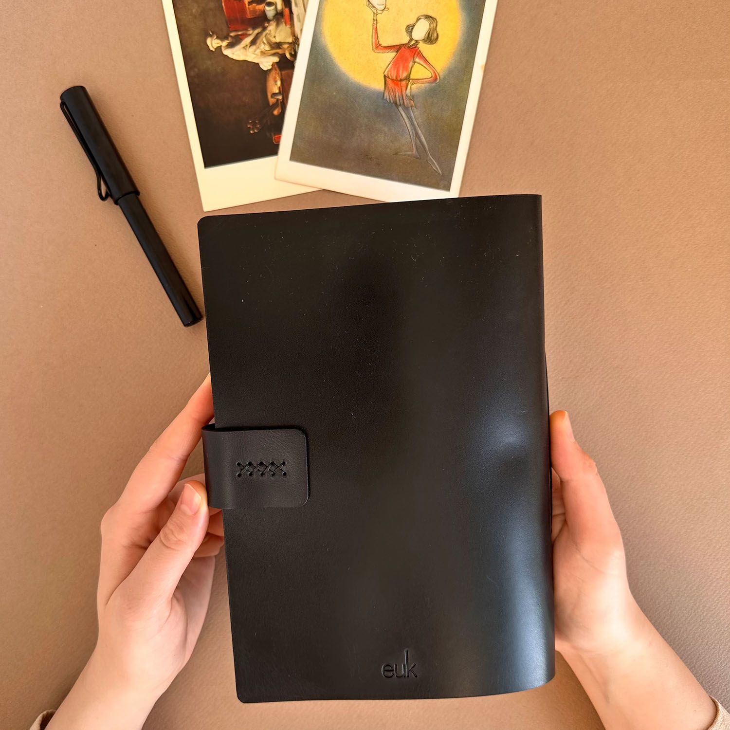 Euk Design A5 Deri Çıtlı Defter