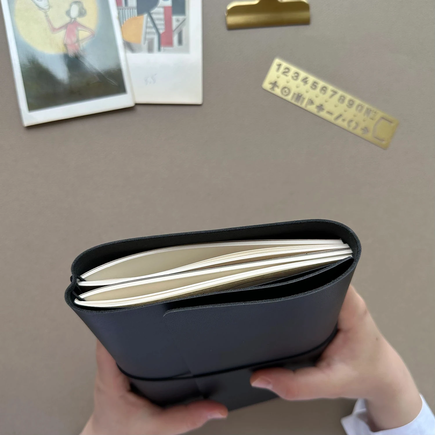 Euk Design A5 Large Size Traveler's Notebook Cover - Siyah