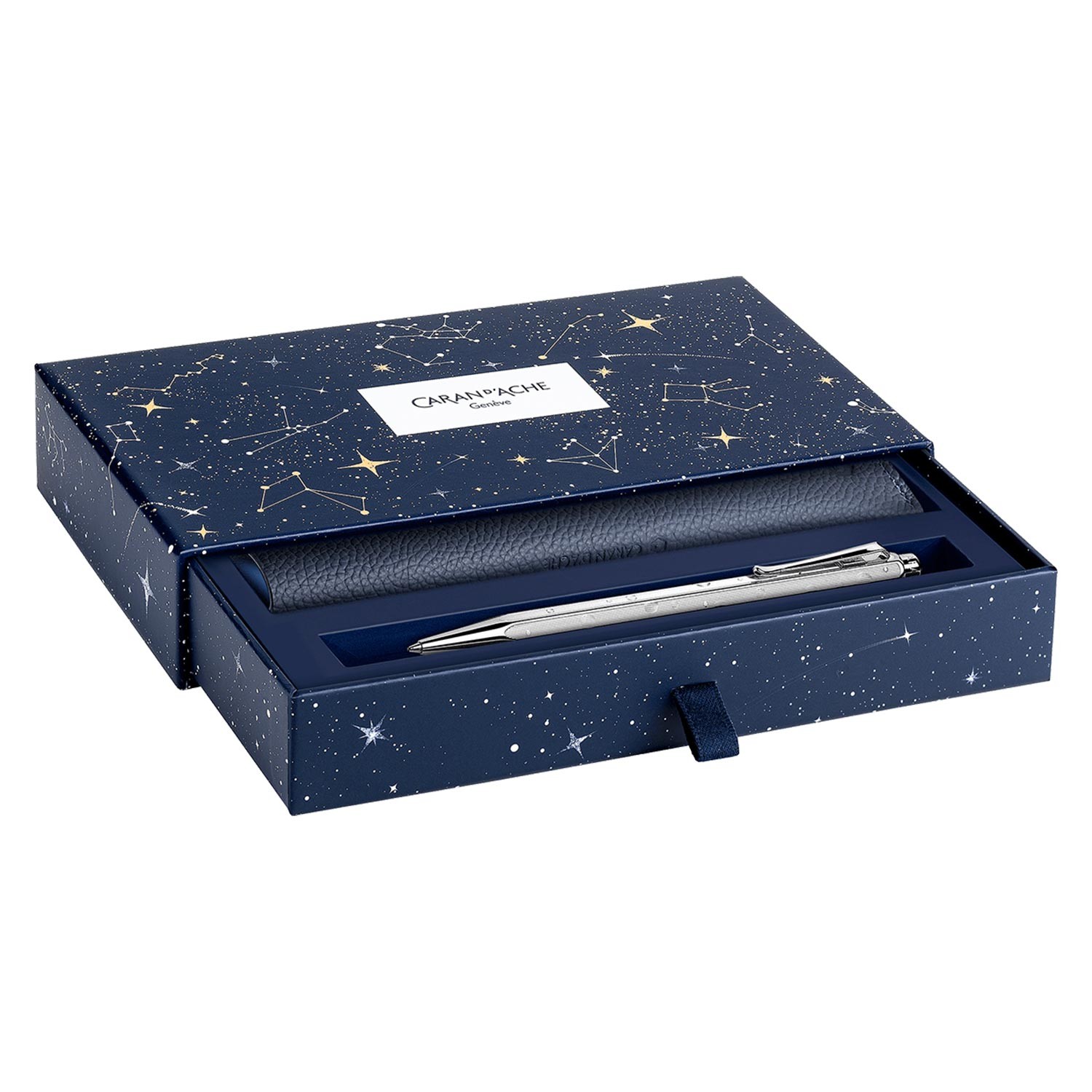 Caran d'Ache Ecridor Tükenmez Kalem Deri Kılıf Set - Cosmic Blue