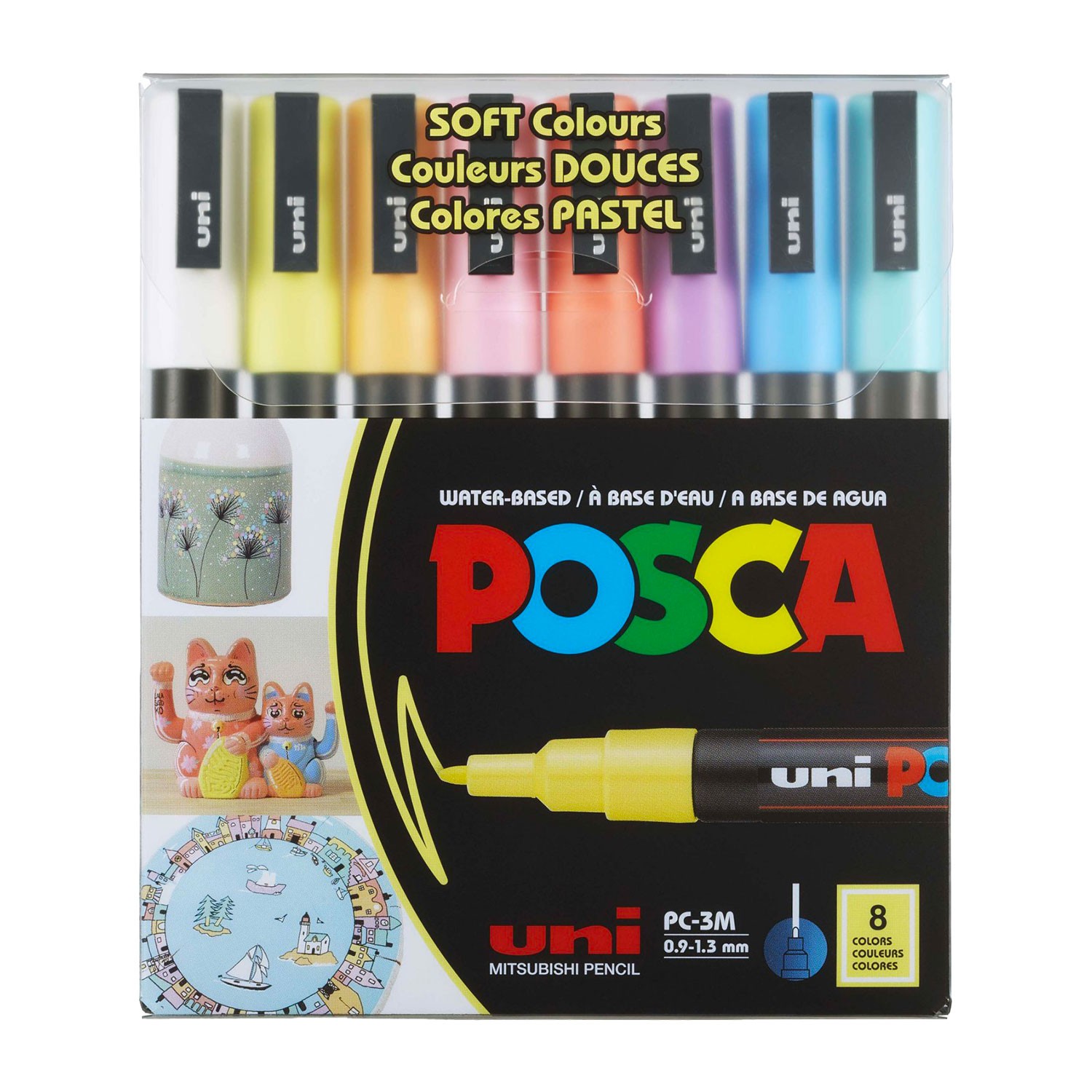 Uni Posca 3M Markör Kalem 8'li Set Soft Renkler