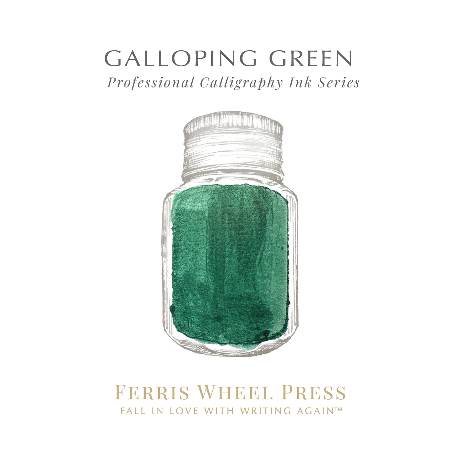 Ferris Wheel Press Galloping Green Kaligrafi Şişe Mürekkep - 28 ml