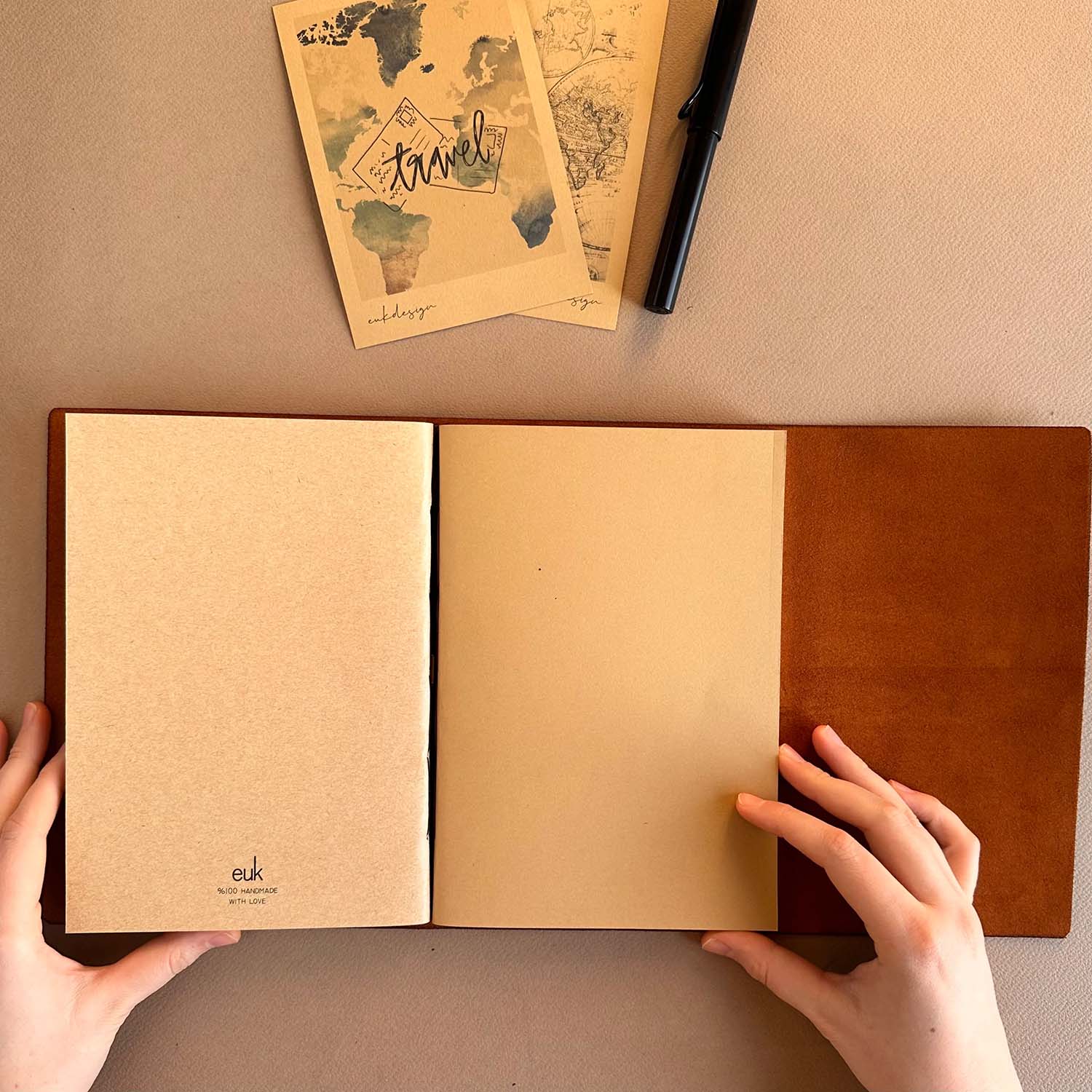 Euk Design A5 Large Size Traveler's Notebook Cover - Antik Taba