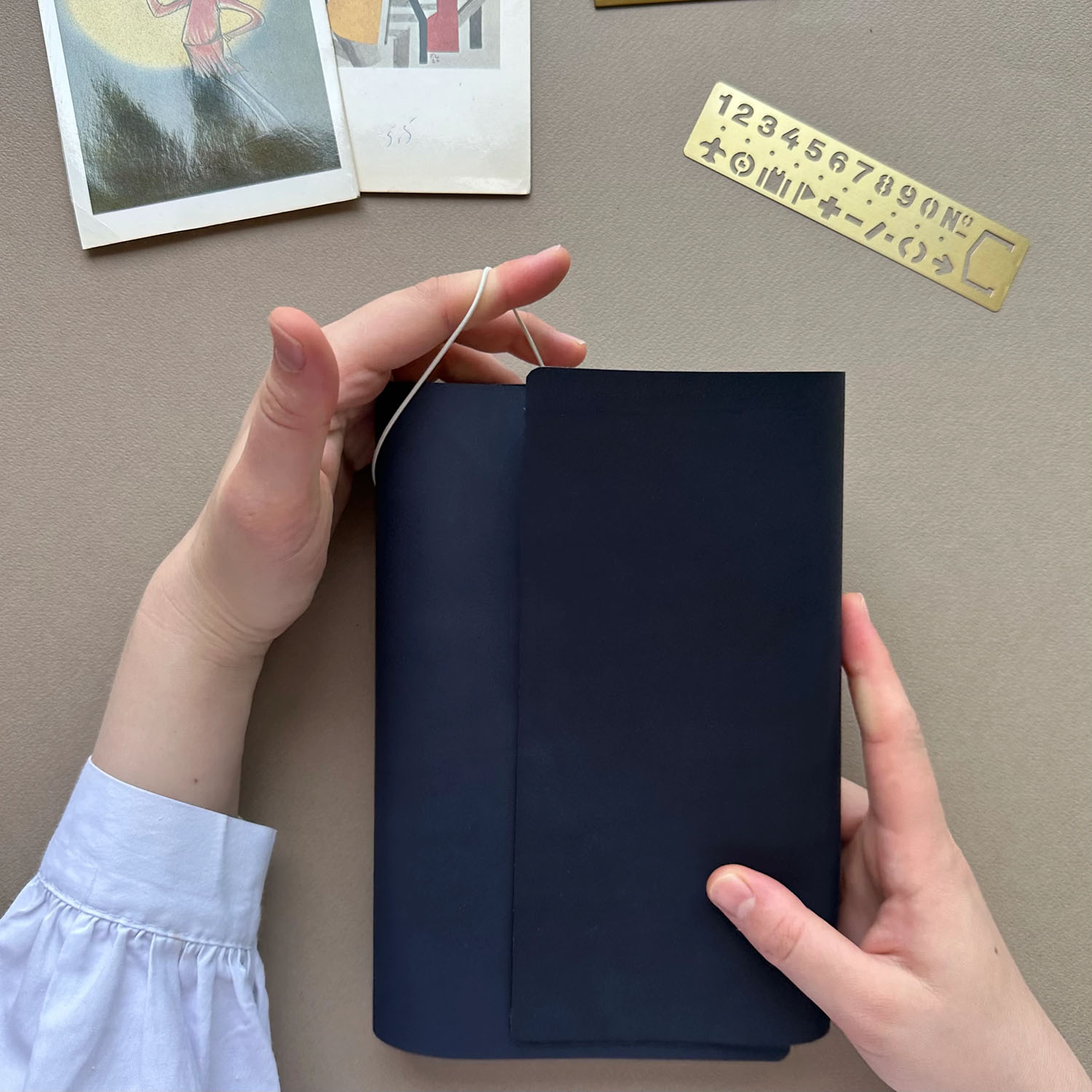 Euk Design A5 Large Size Traveler's Notebook Cover - Mavi