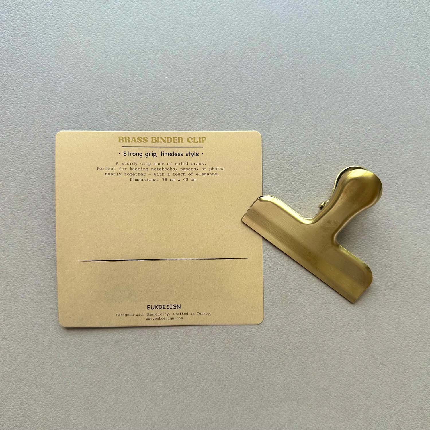Euk Design Pirinç Klasör Klipsi