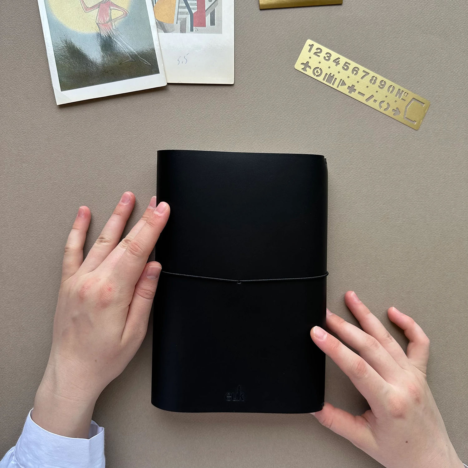 Euk Design A5 Large Size Traveler's Notebook Cover - Siyah