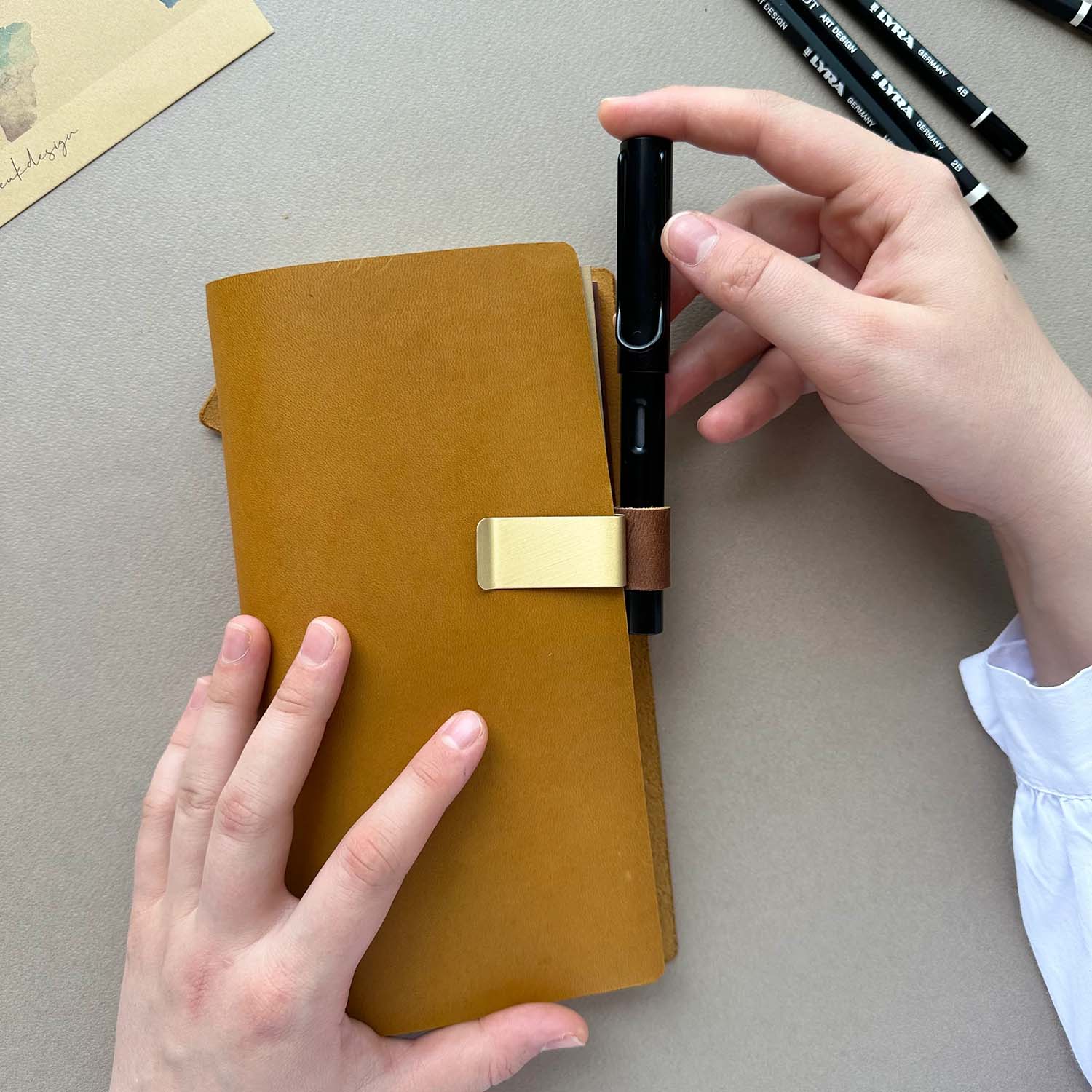 Euk Design Pirinç Kalem Tutucu Klips