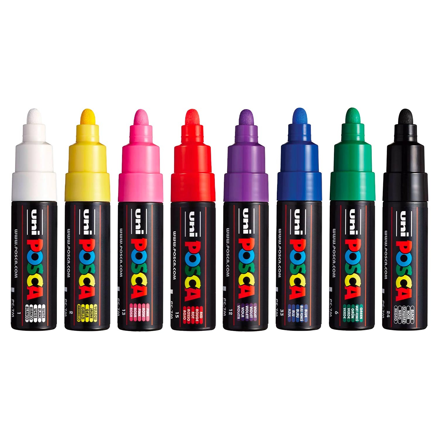 Uni Posca 7M Markör Kalem 8'li Set Ana Renkler